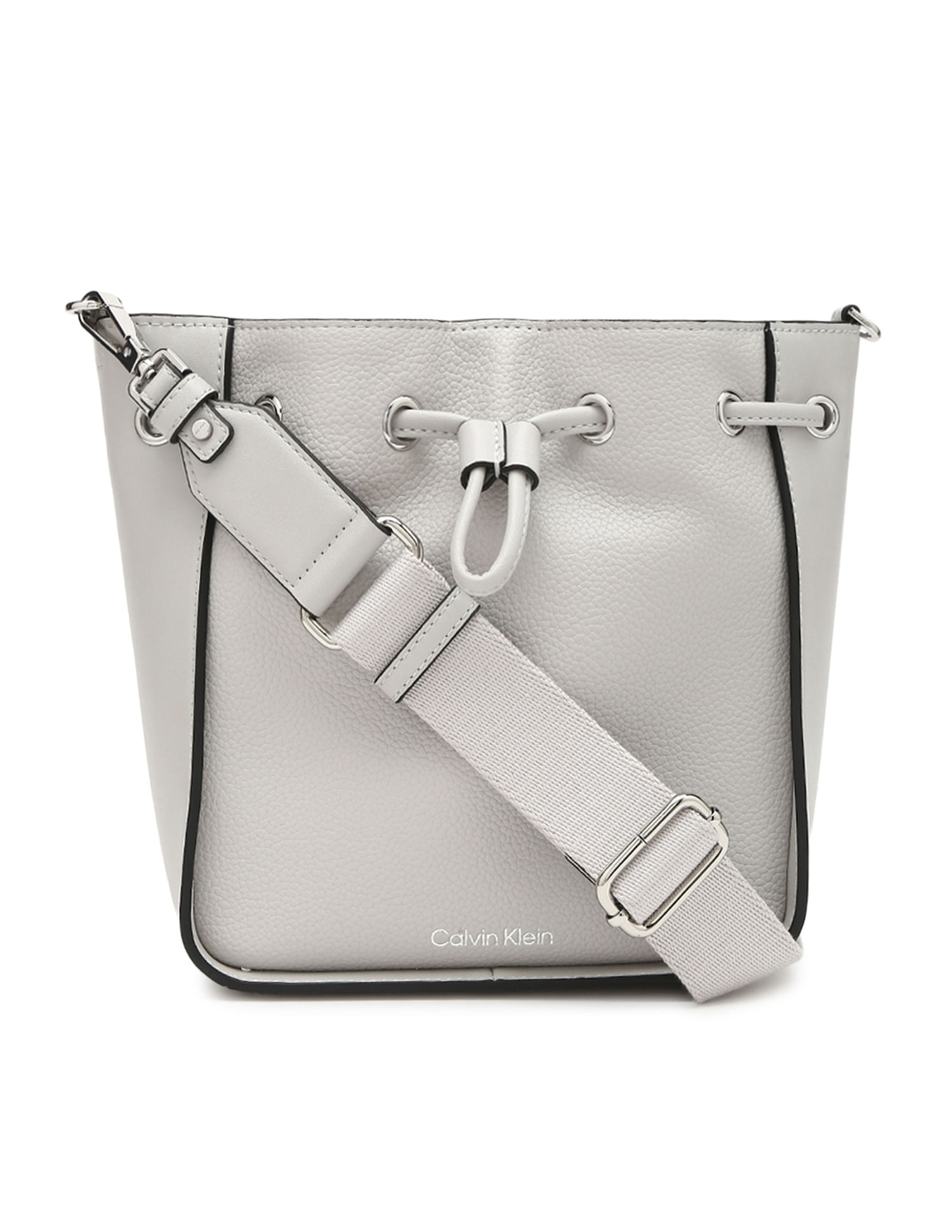 Buy Calvin Klein Solid Grey Pvc Crossbody Bag