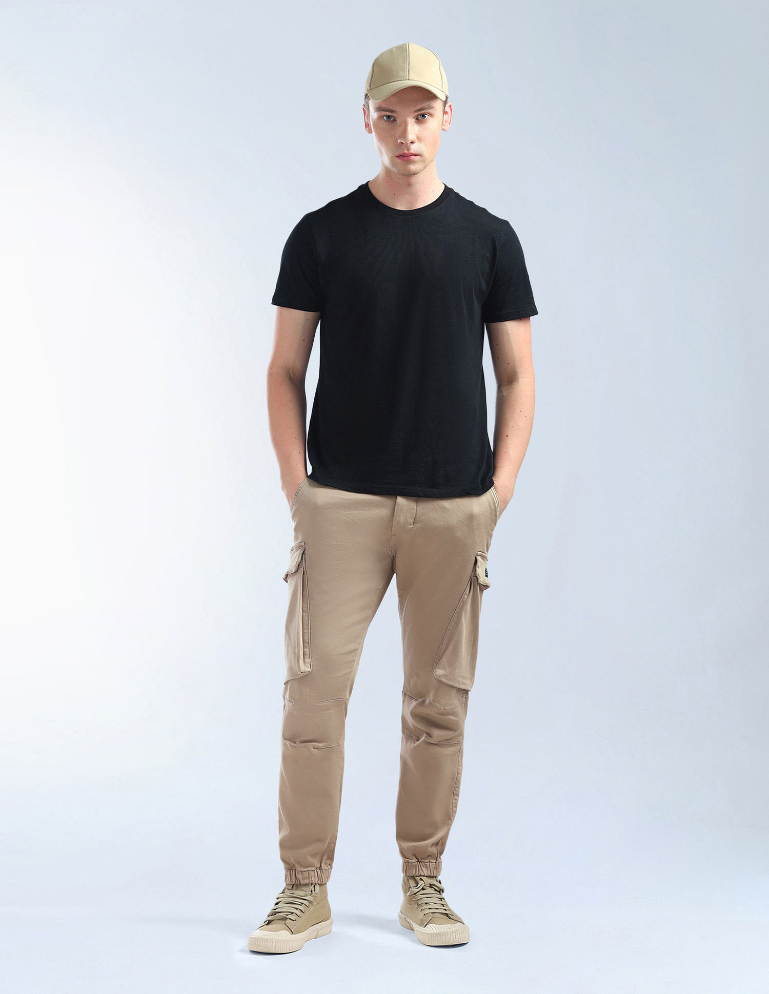 Flying Machine Solid Relaxed Fit Knitted Joggers