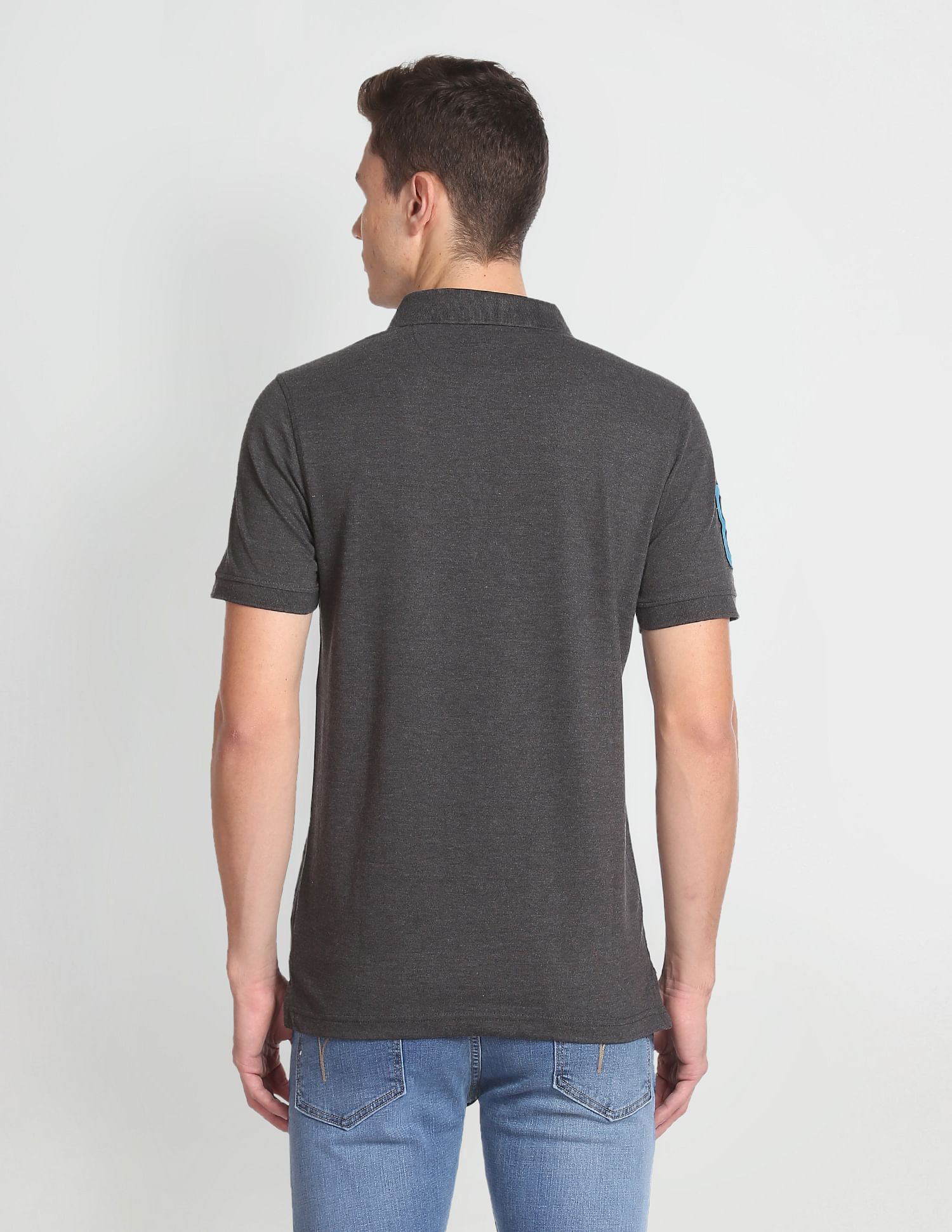 Flying Machine Appliqued Pique Polo Shirt