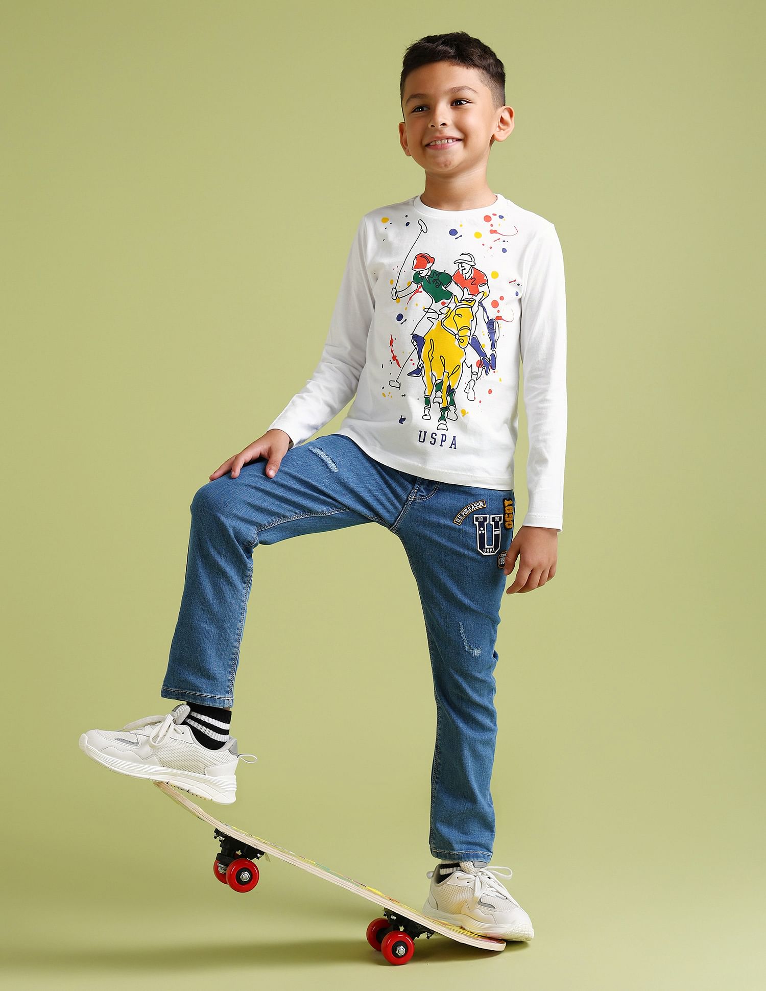U.S. Polo Assn. Kids Boys Pure Cotton Regular T-shirt
