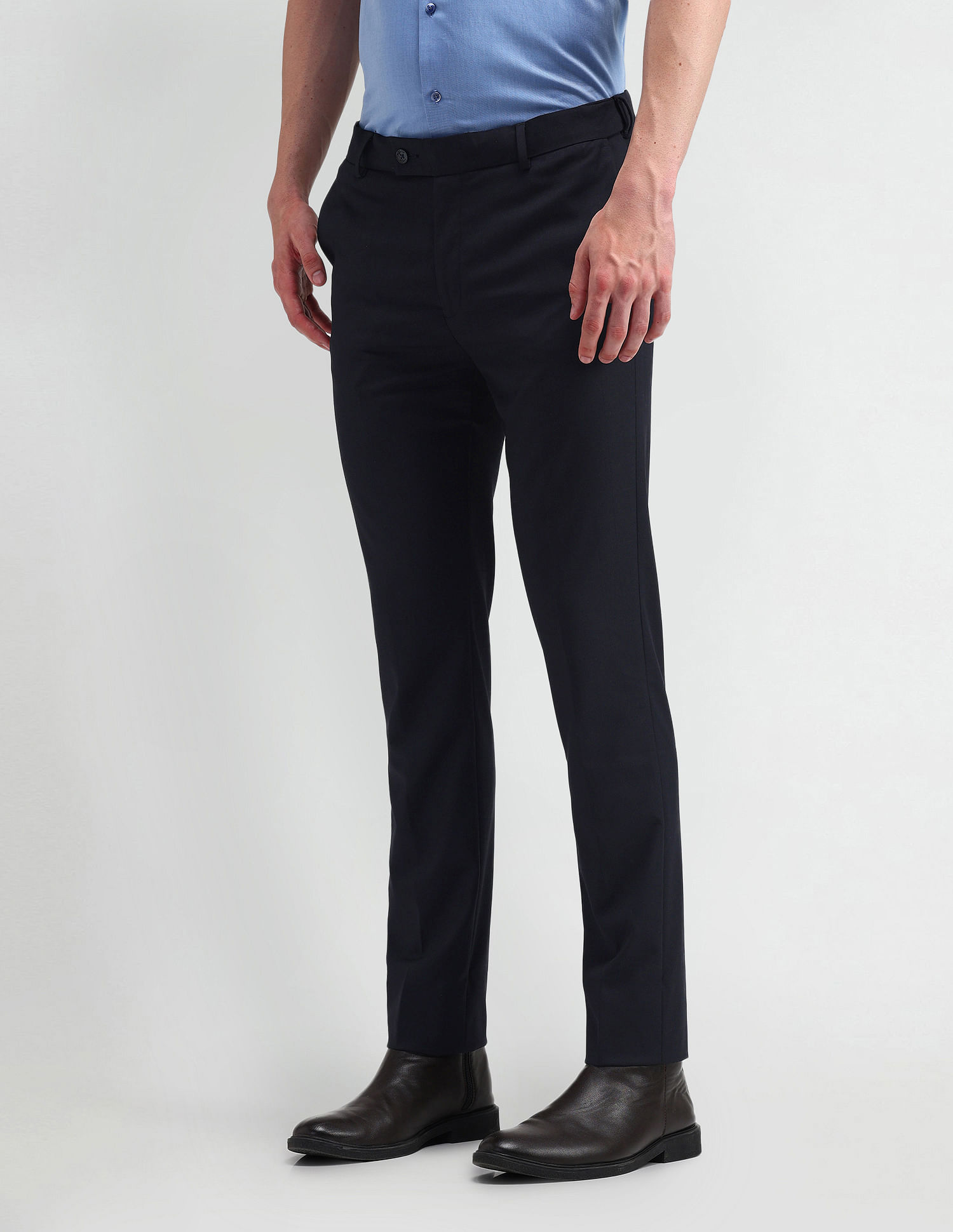 Arrow Slim Fit Mid Rise Trousers