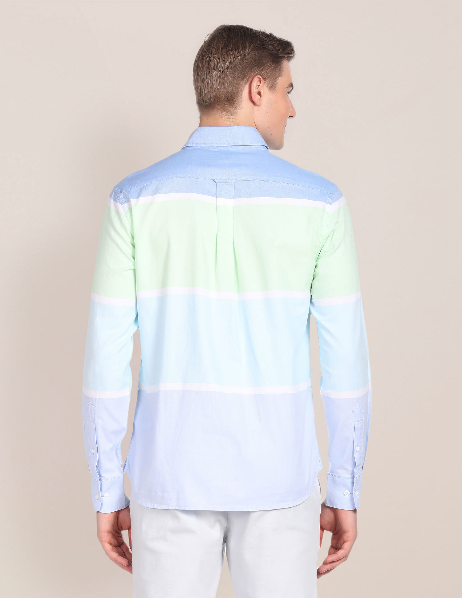 U.S. Polo Assn. Spread Collar Colour Block Casual Shirt