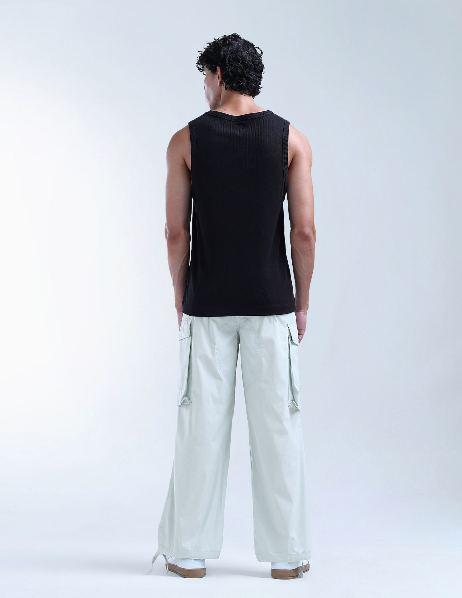 Flying Machine Mid Rise Relaxed Tapered Fit Cargos