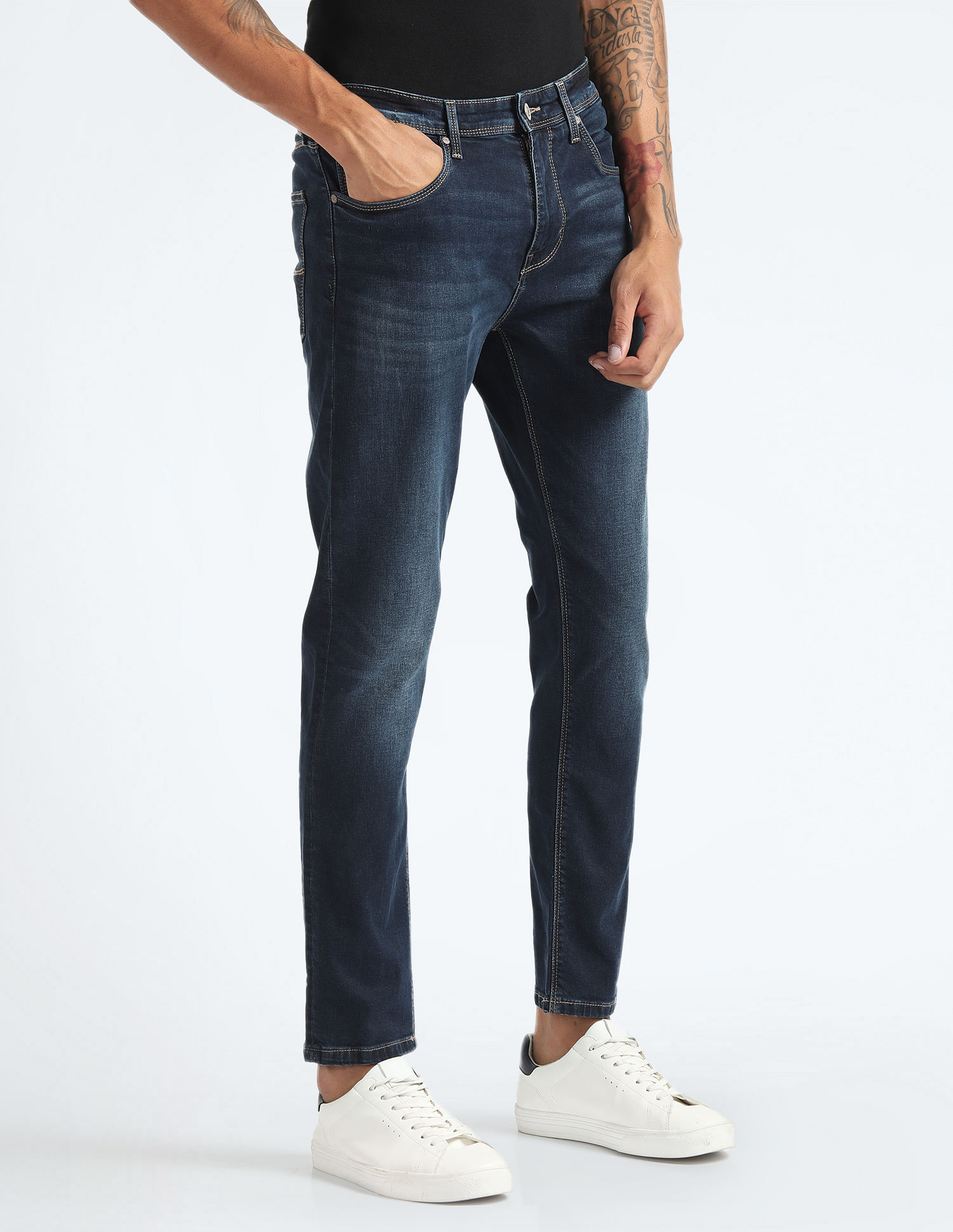 Flying Machine Slash Slim Tapered Fit Stone Wash Jeans