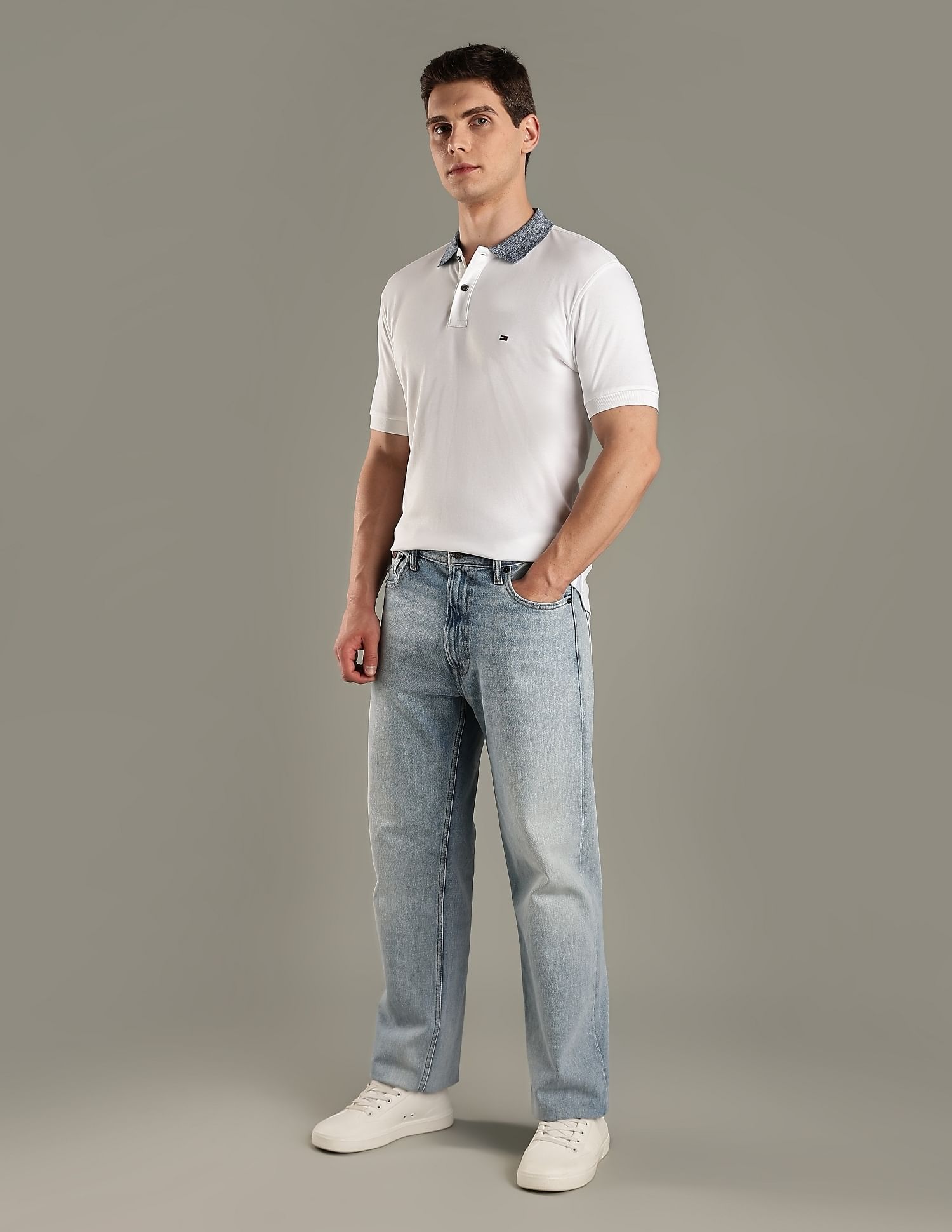 Tommy Hilfiger Solid Regular-Fit Cotton Polo T-Shirt