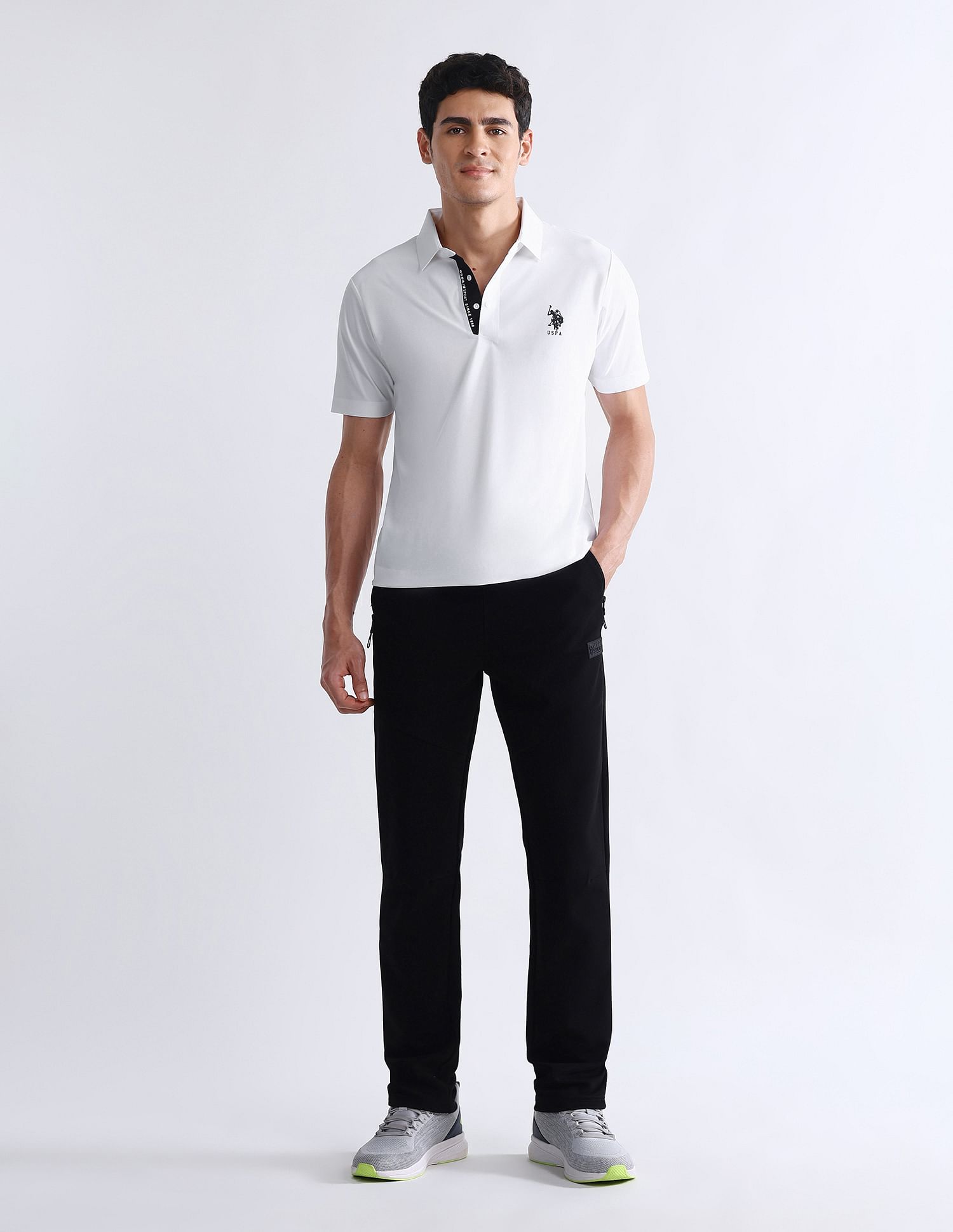 USPA Active Solid Slim Fit Polo Shirt