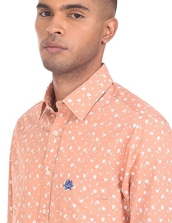 U.S. Polo Assn. Rounded Cuff Printed Casual Shirt