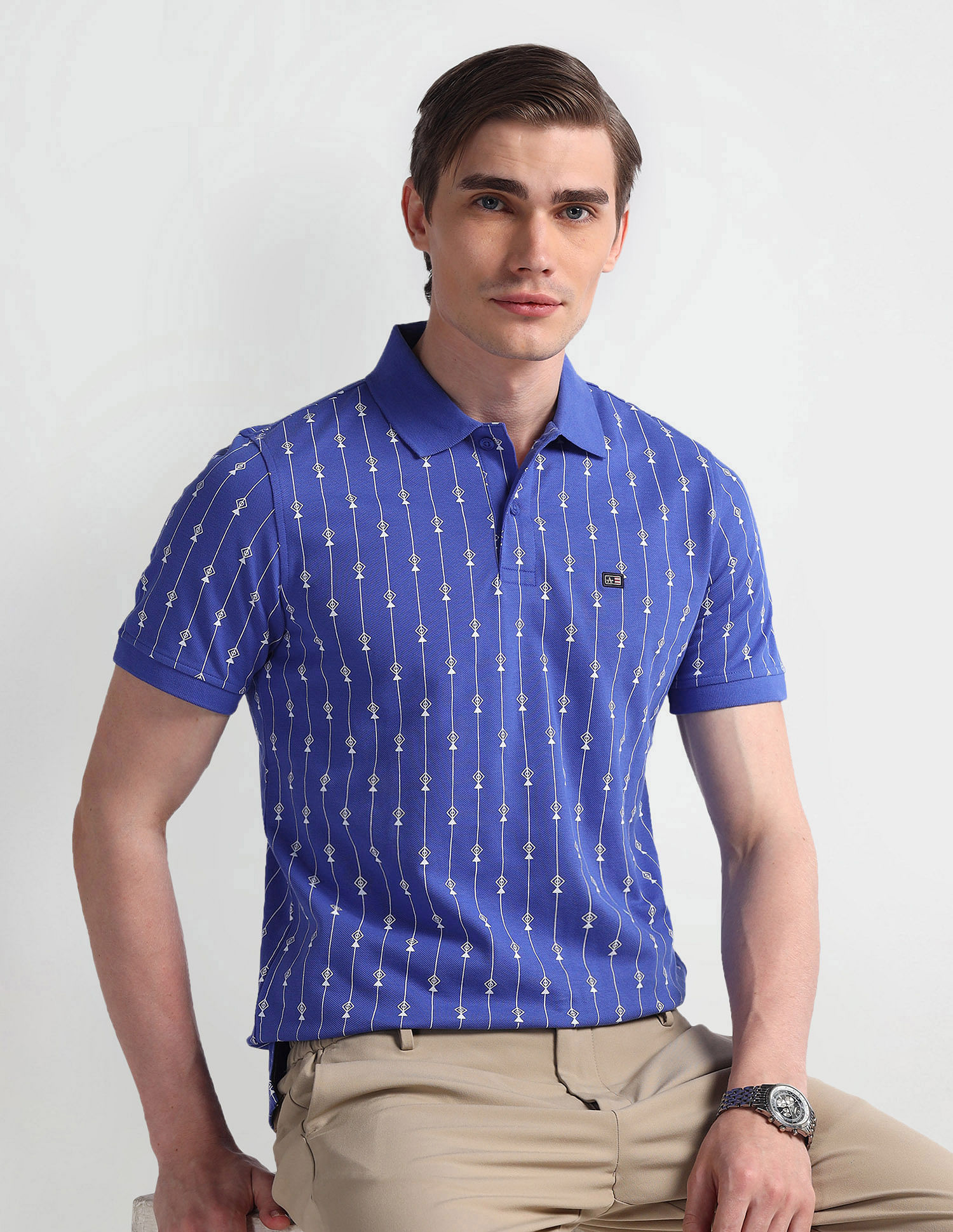 Arrow Sport Vertical Stripe Polo Shirt