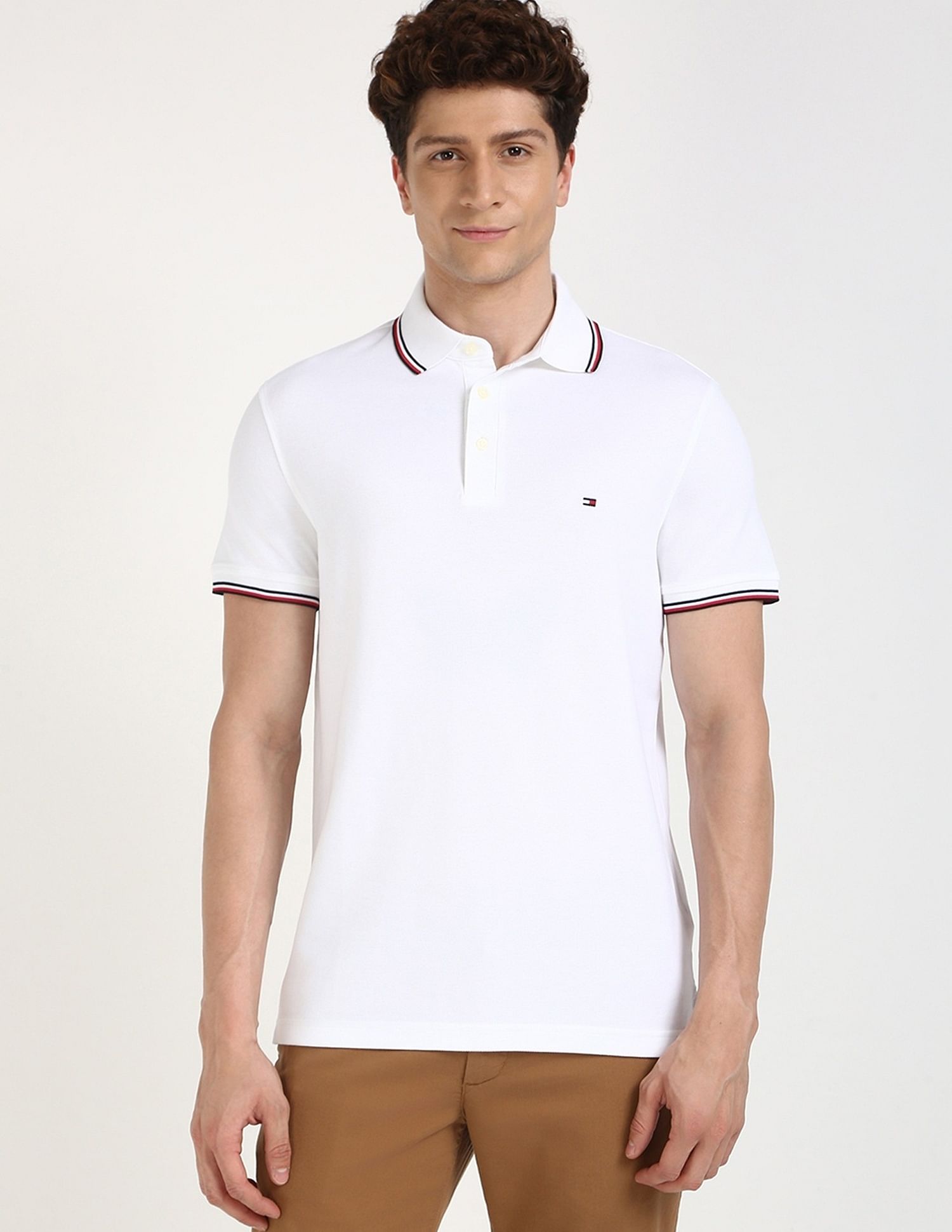 Tommy Hilfiger Solid Regular-Fit Cotton Polo Shirt