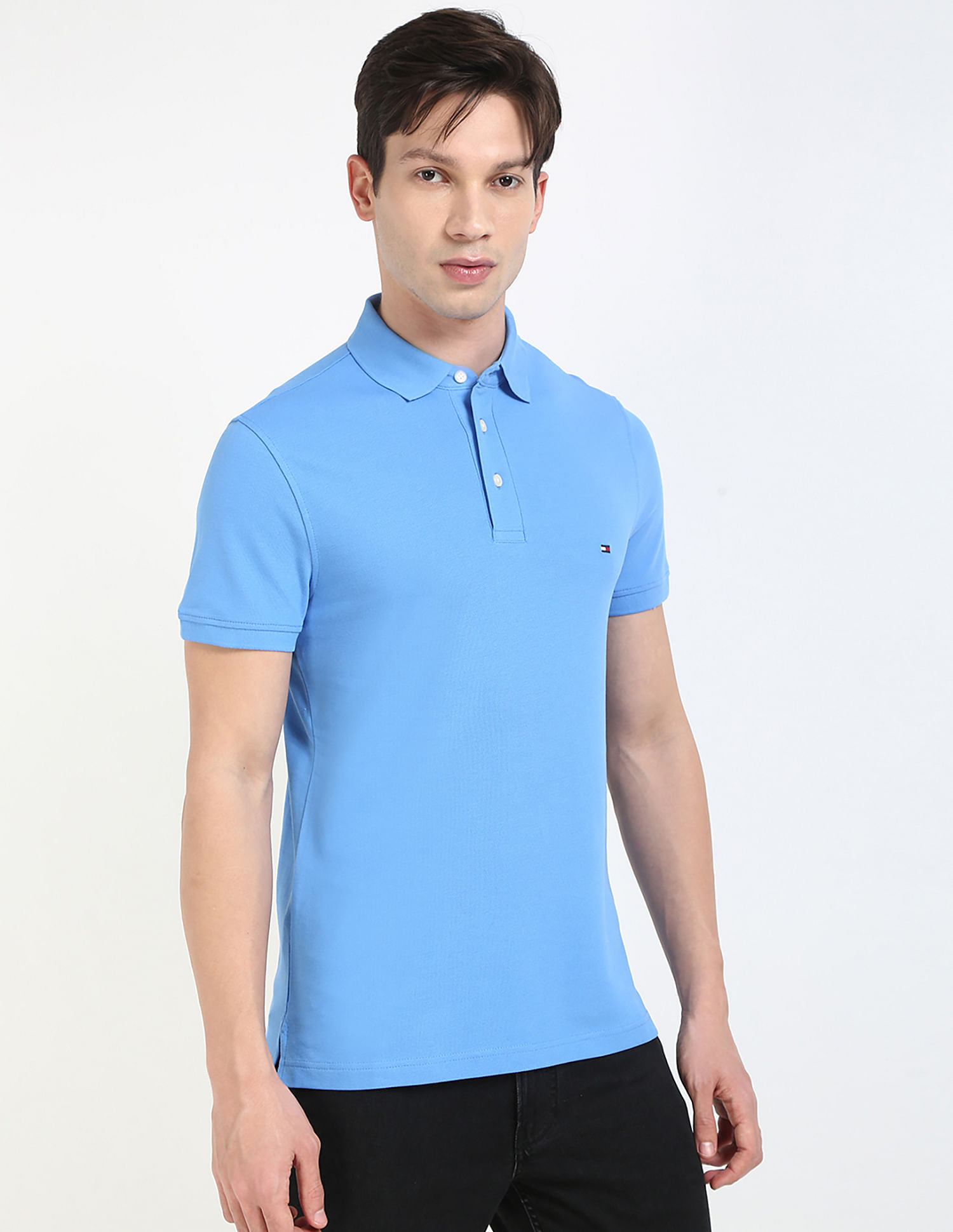 Tommy Hilfiger Solid Slim-Fit Cotton Polo Shirt