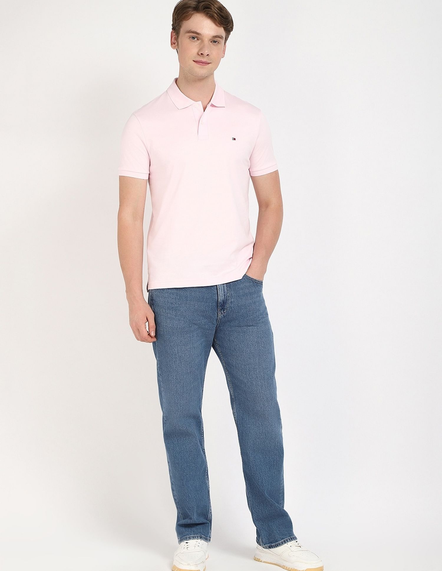 Tommy Hilfiger Solid Regular-Fit Cotton Polo Shirt