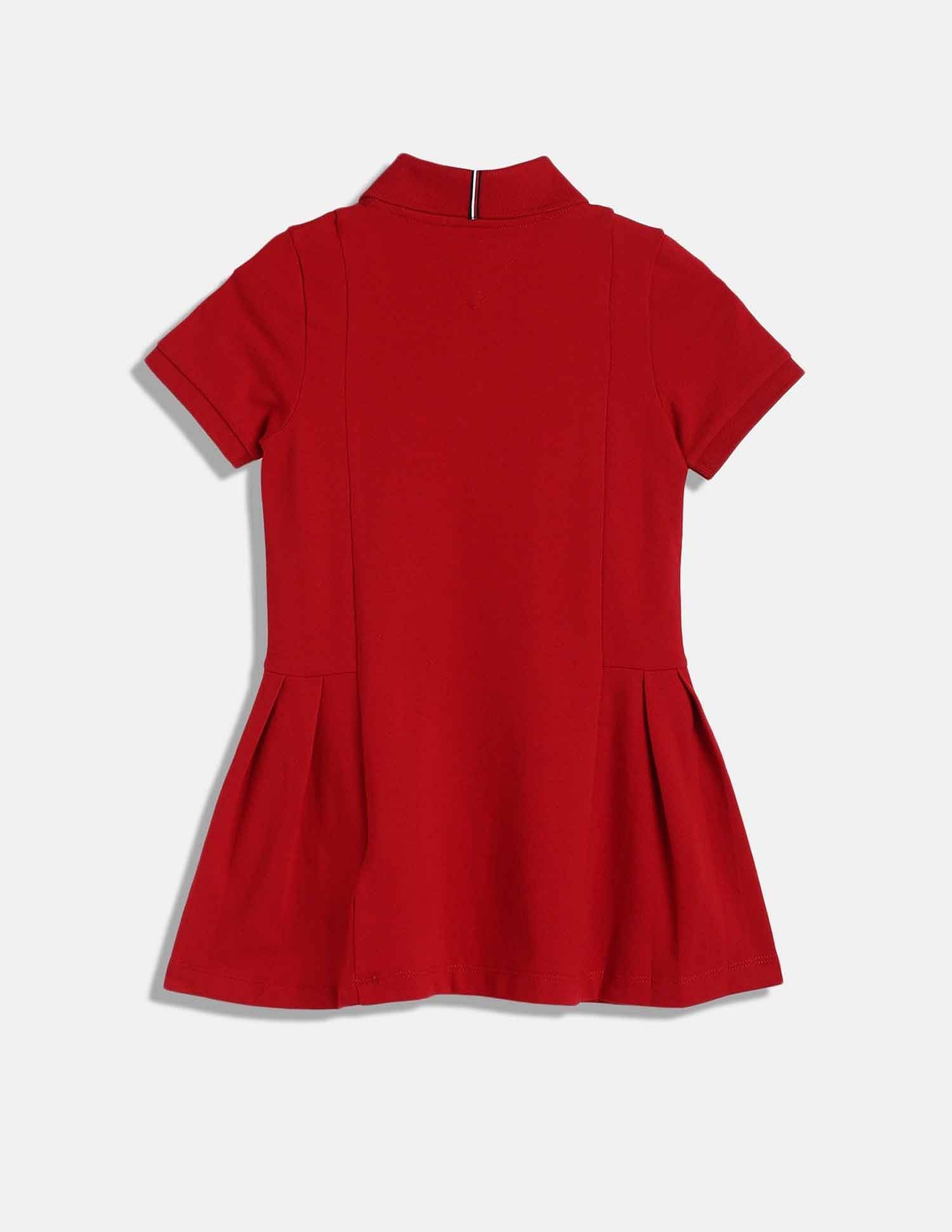 Tommy Hilfiger Kids Girls Solid Regular-Fit Cotton Dress