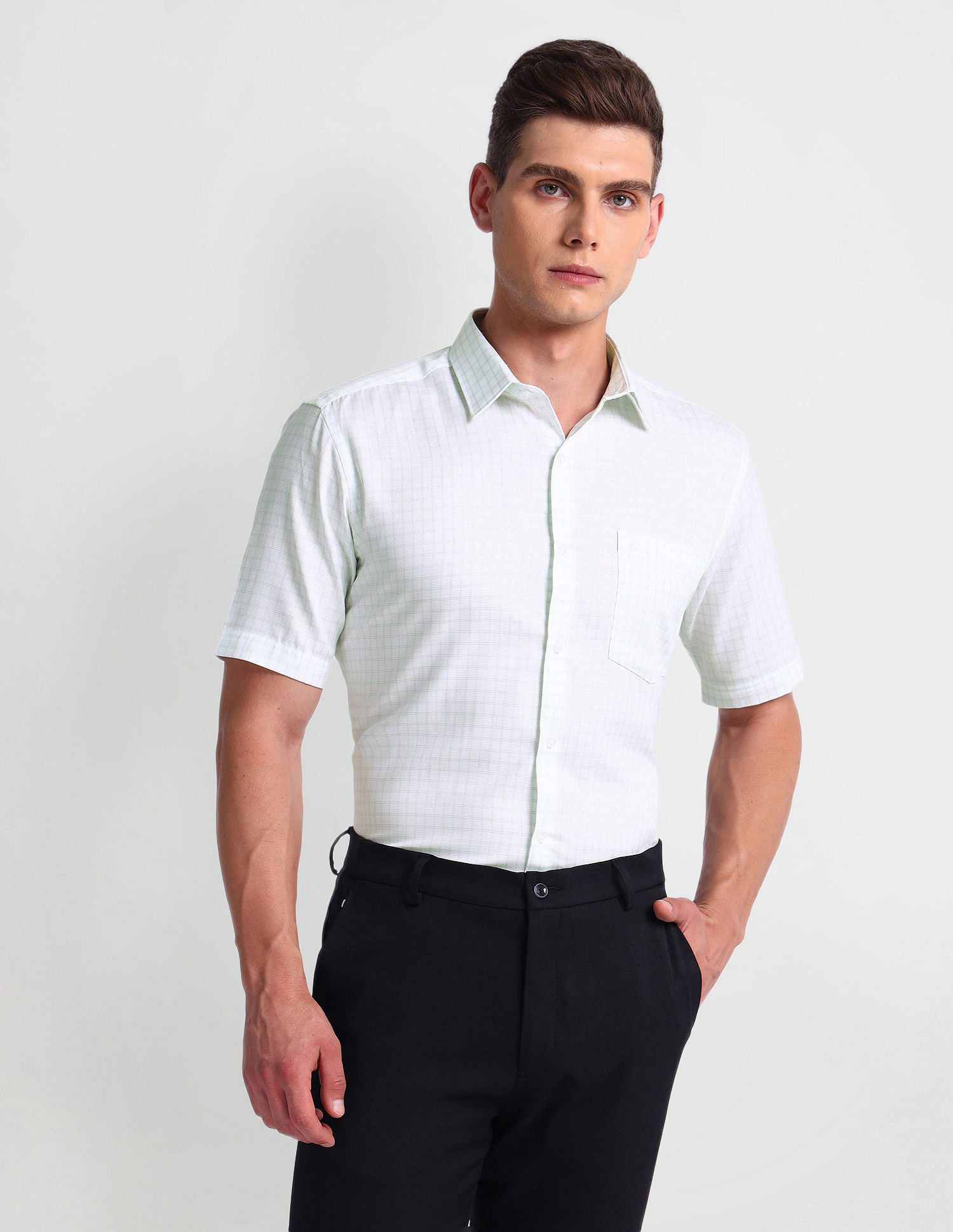 Arrow Pure Cotton Graph Check Shirt
