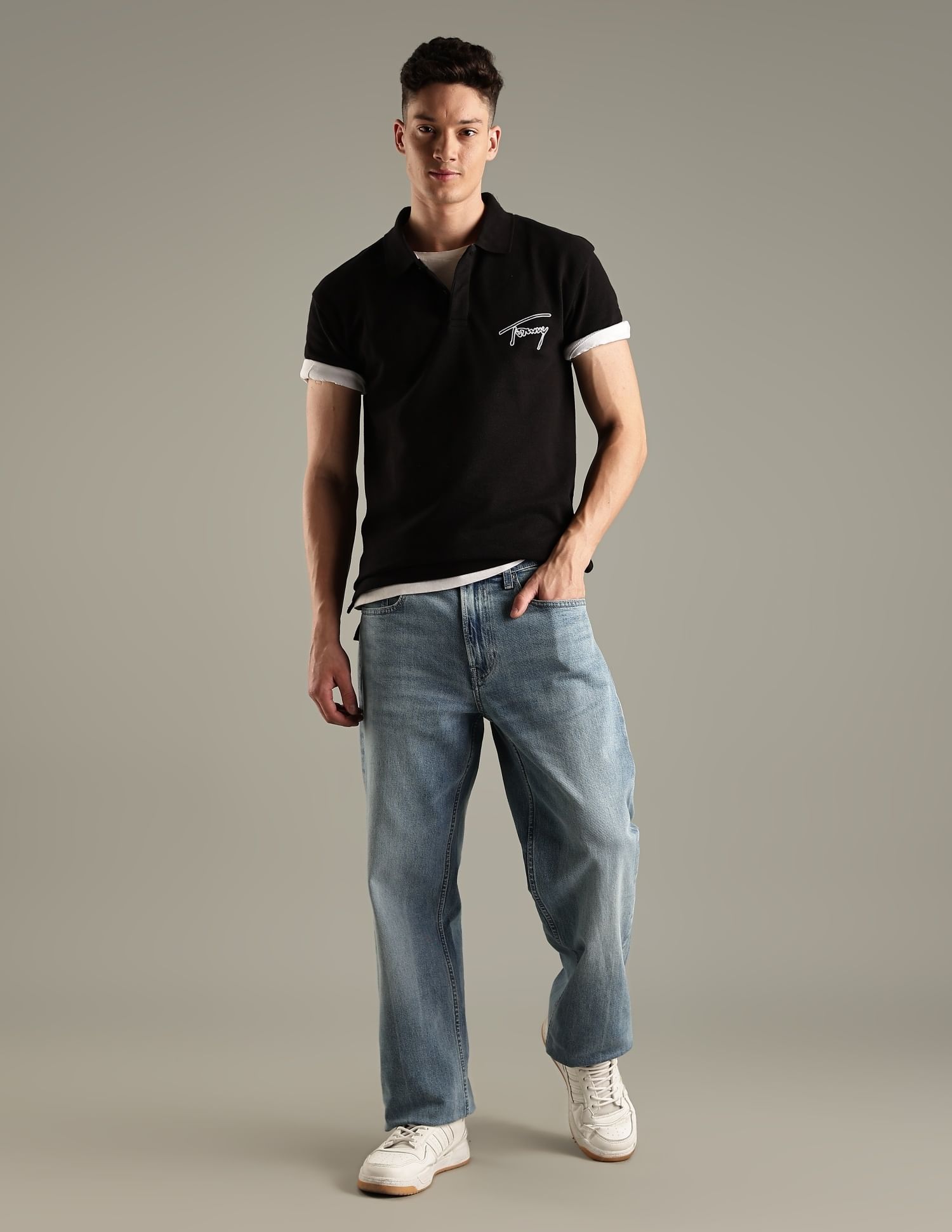 Tommy Hilfiger Solid Regular-Fit Cotton Polo Shirt