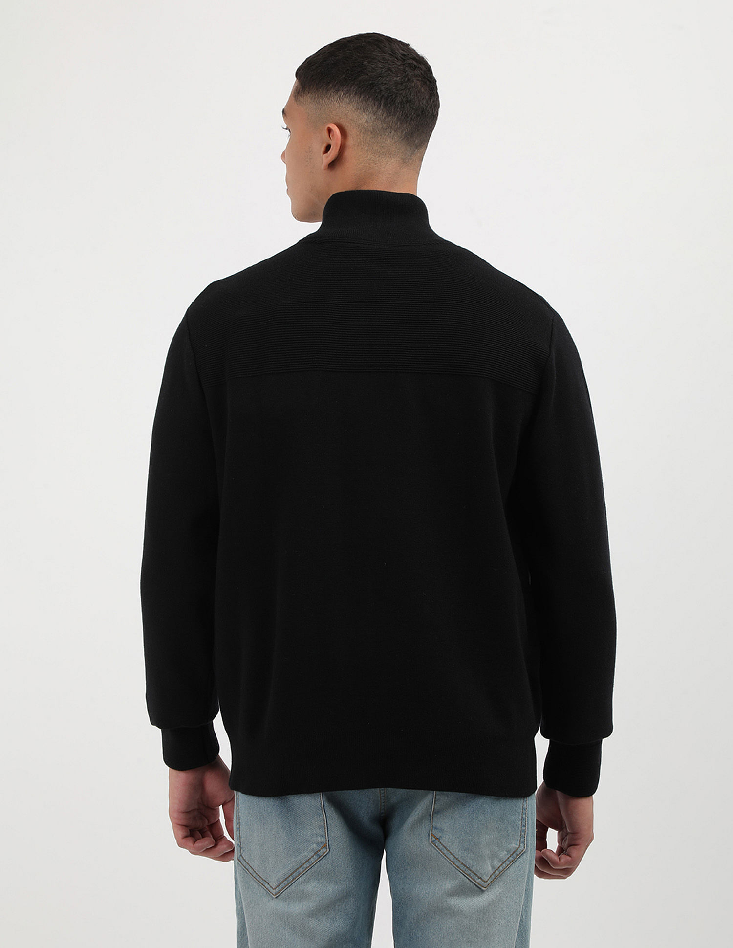 Calvin Klein Jeans Zip Up Mock Neck Sweater