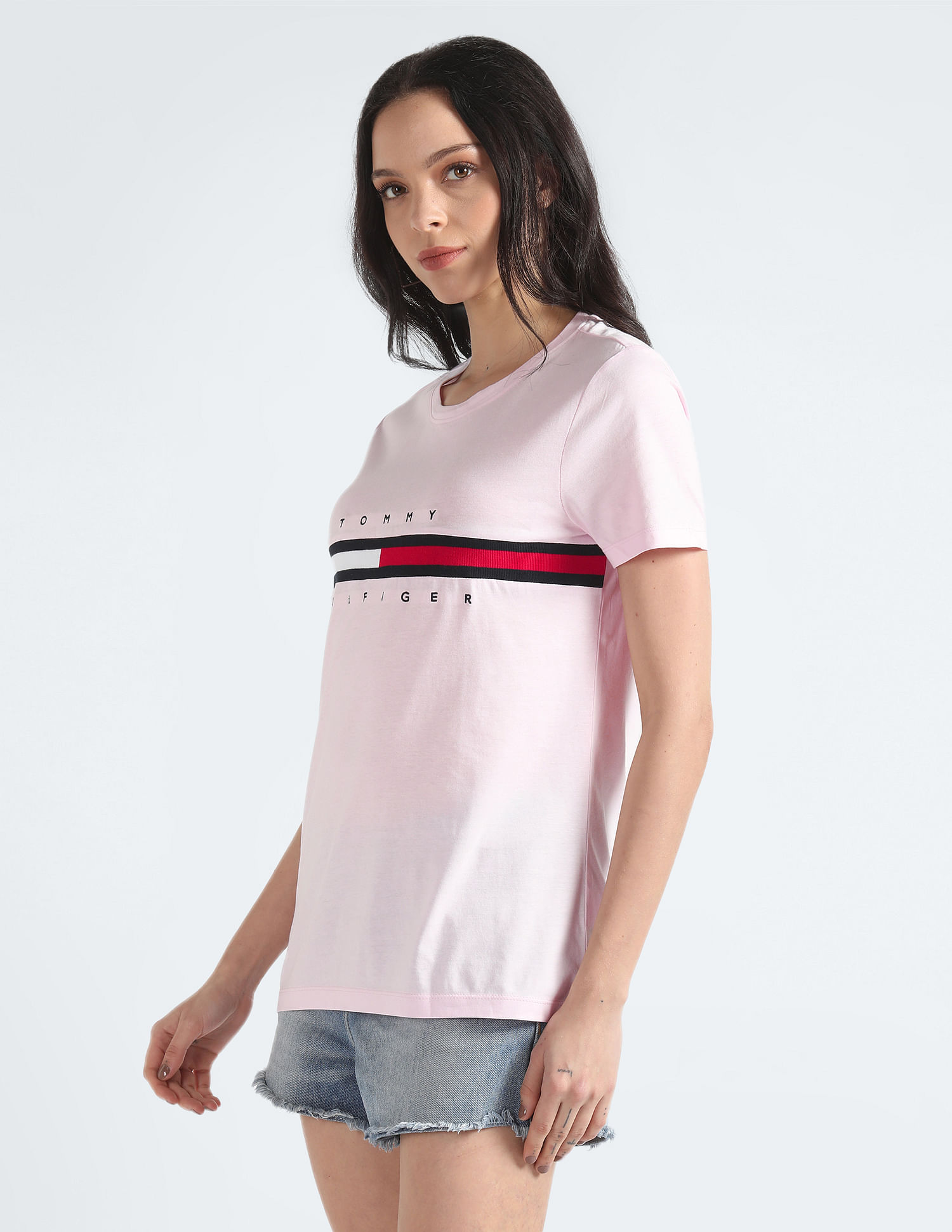 Tommy Hilfiger Crew Neck Cotton Madison T-Shirt