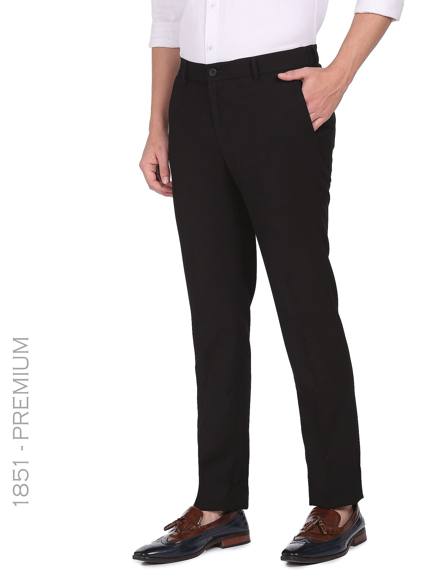Buy Men Navy Check Slim Fit Formal Trousers Online  792255  Peter England