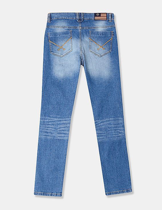 U.S. Polo Assn. Kids Stone Wash Whiskered Jeans
