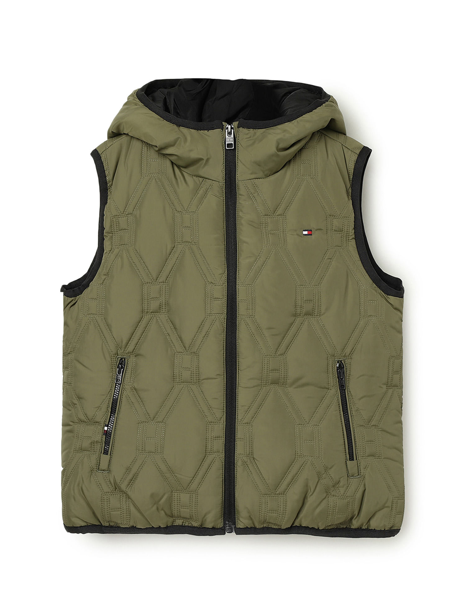 Buy Tommy Hilfiger Kids Boys Quilted Padded Hooded Vest Jacket - Main Image