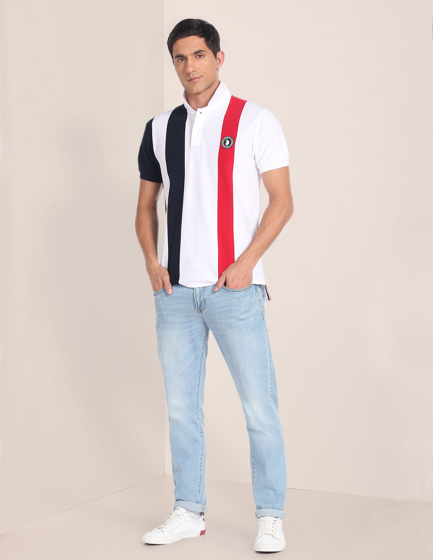 U.S. Polo Assn. Colour Block Pique Polo Shirt