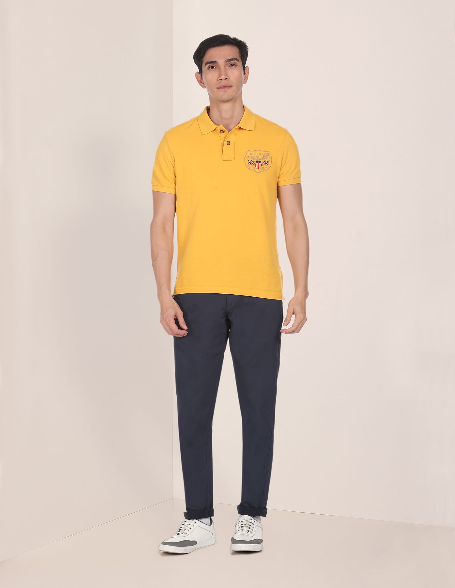 U.S. Polo Assn. Printed Austin Trim Fit Casual Trousers