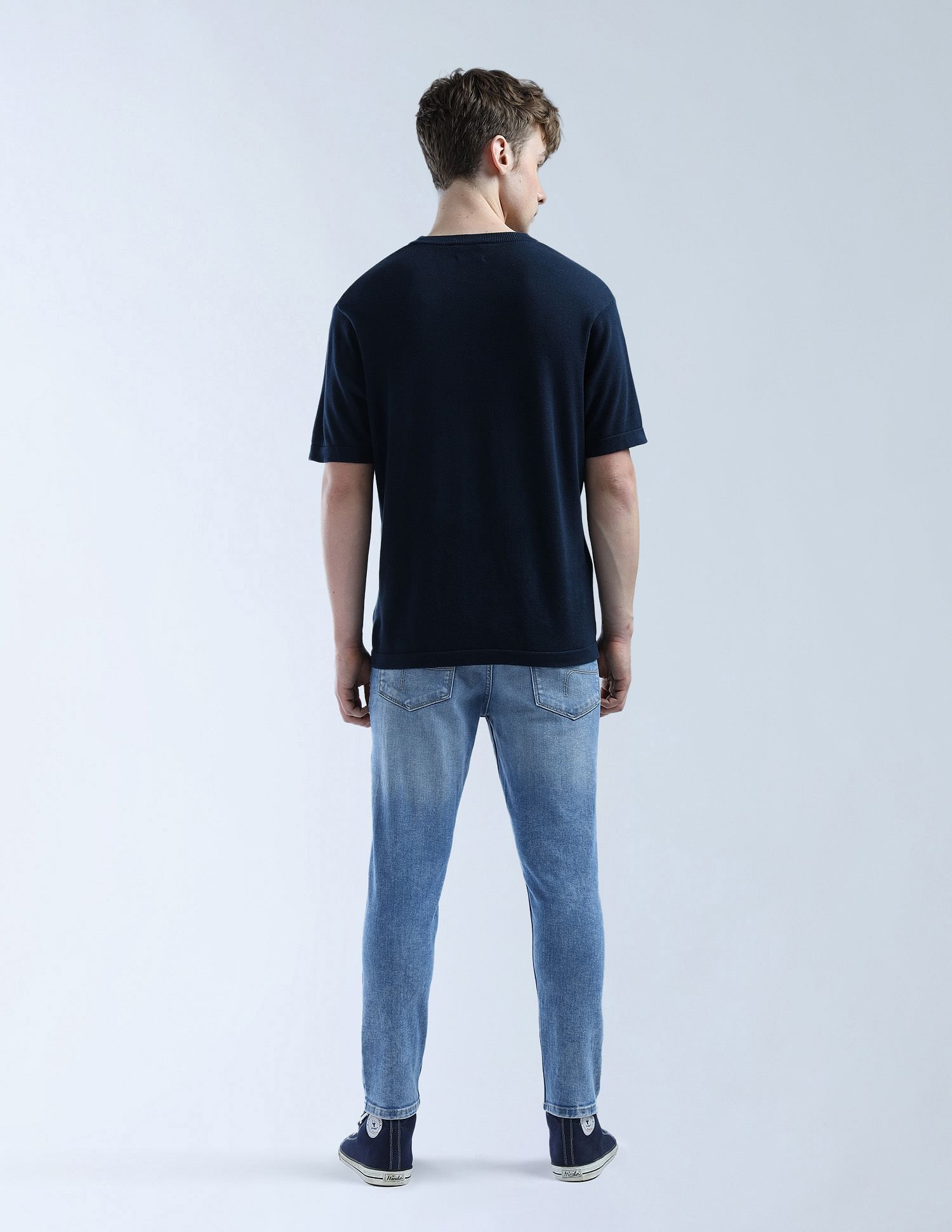 Flying Machine Whiskered Mankle Relaxed Tapered Fit Jeans
