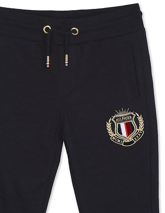 Tommy Hilfiger Kids Boys Navy Mid Rise Logo Sweatpants