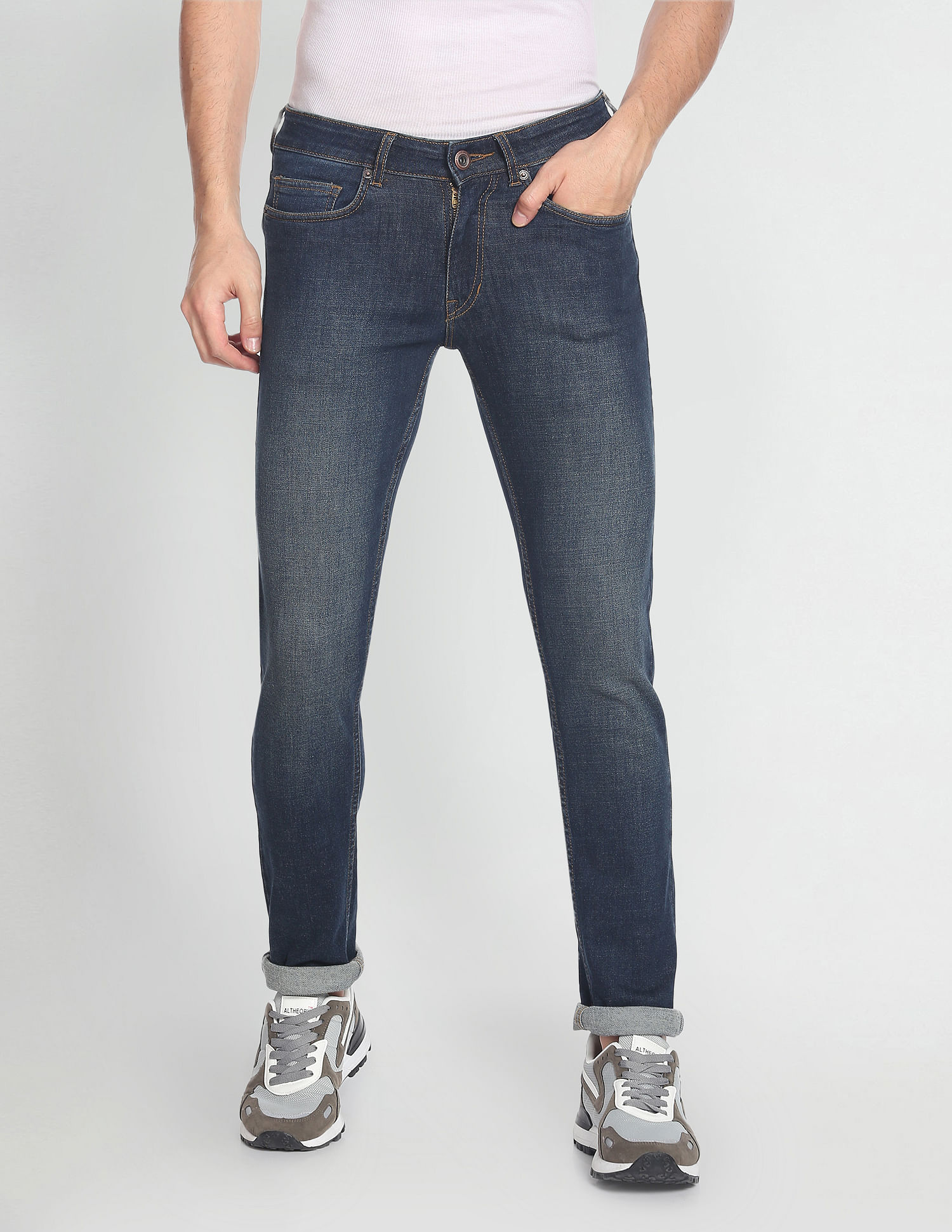 Flying Machine Stone Wash Jackson Super Skinny Fit Jeans