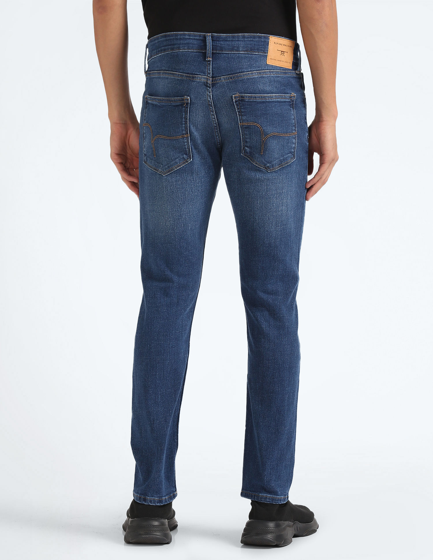 Flying Machine Slash Slim Tapered Distressed Jeans