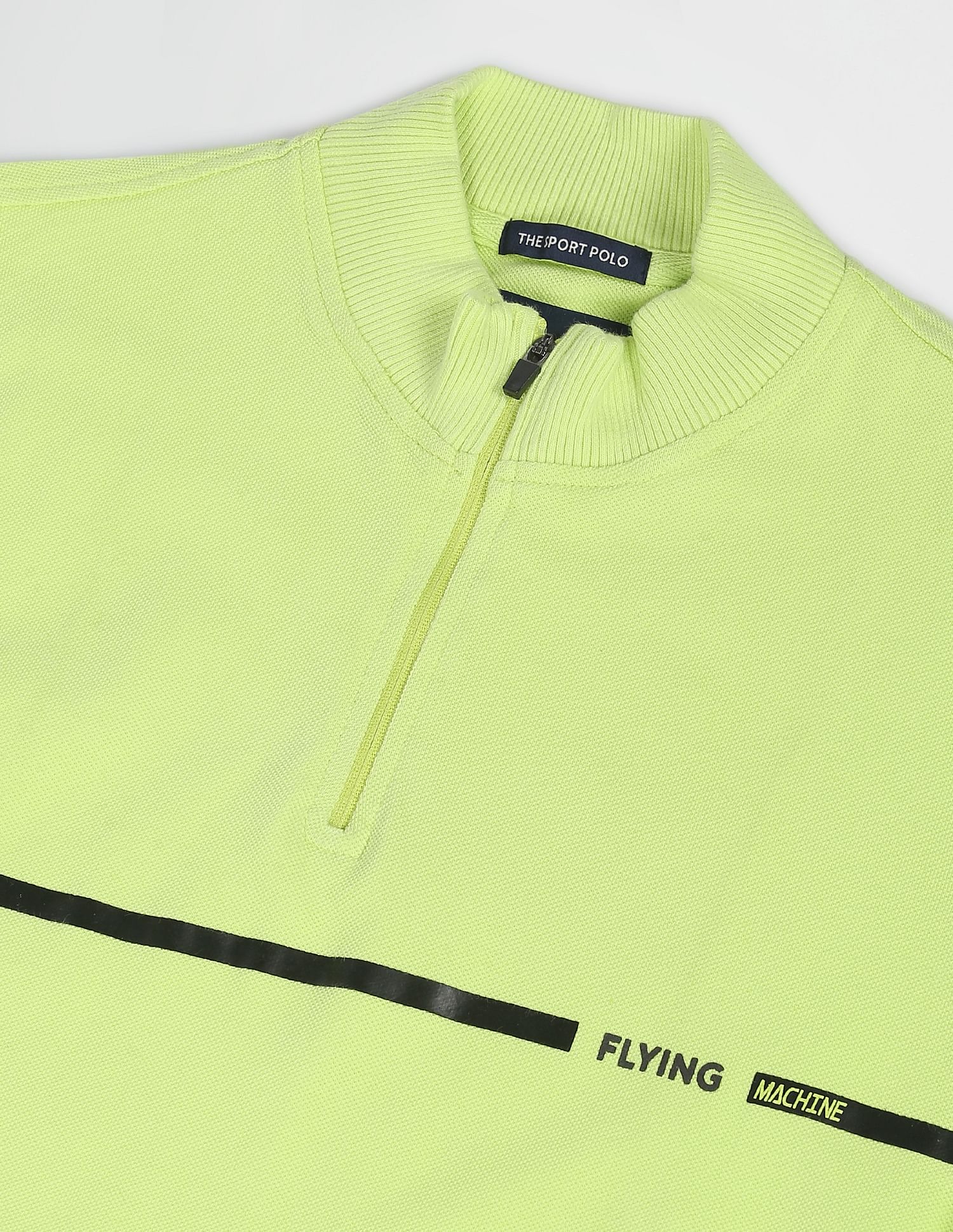 Flying Machine Solid Pique Cotton T-Shirt