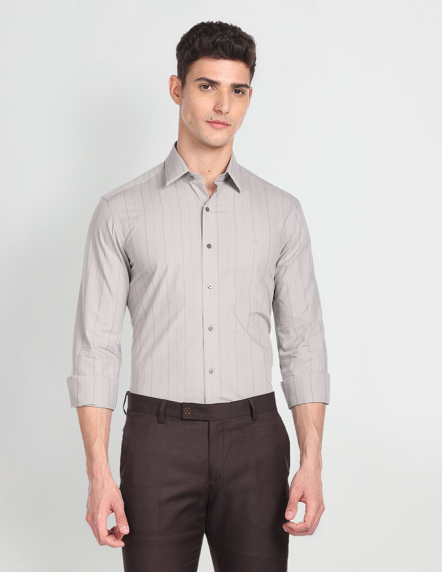 Arrow Newyork Vertical Striped Manhattan Slim Fit Formal Shirt
