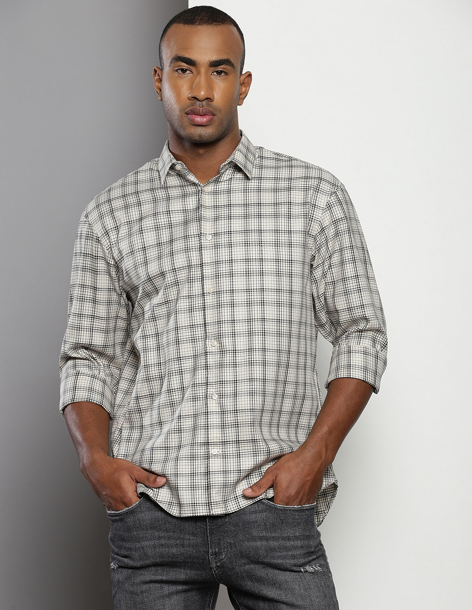 Calvin Klein Madras Check Casual Shirt