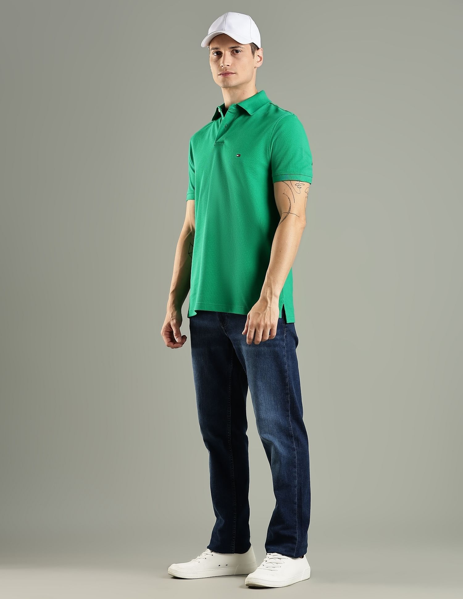 Tommy Hilfiger Solid Regular Fit Cotton Polo T-Shirt
