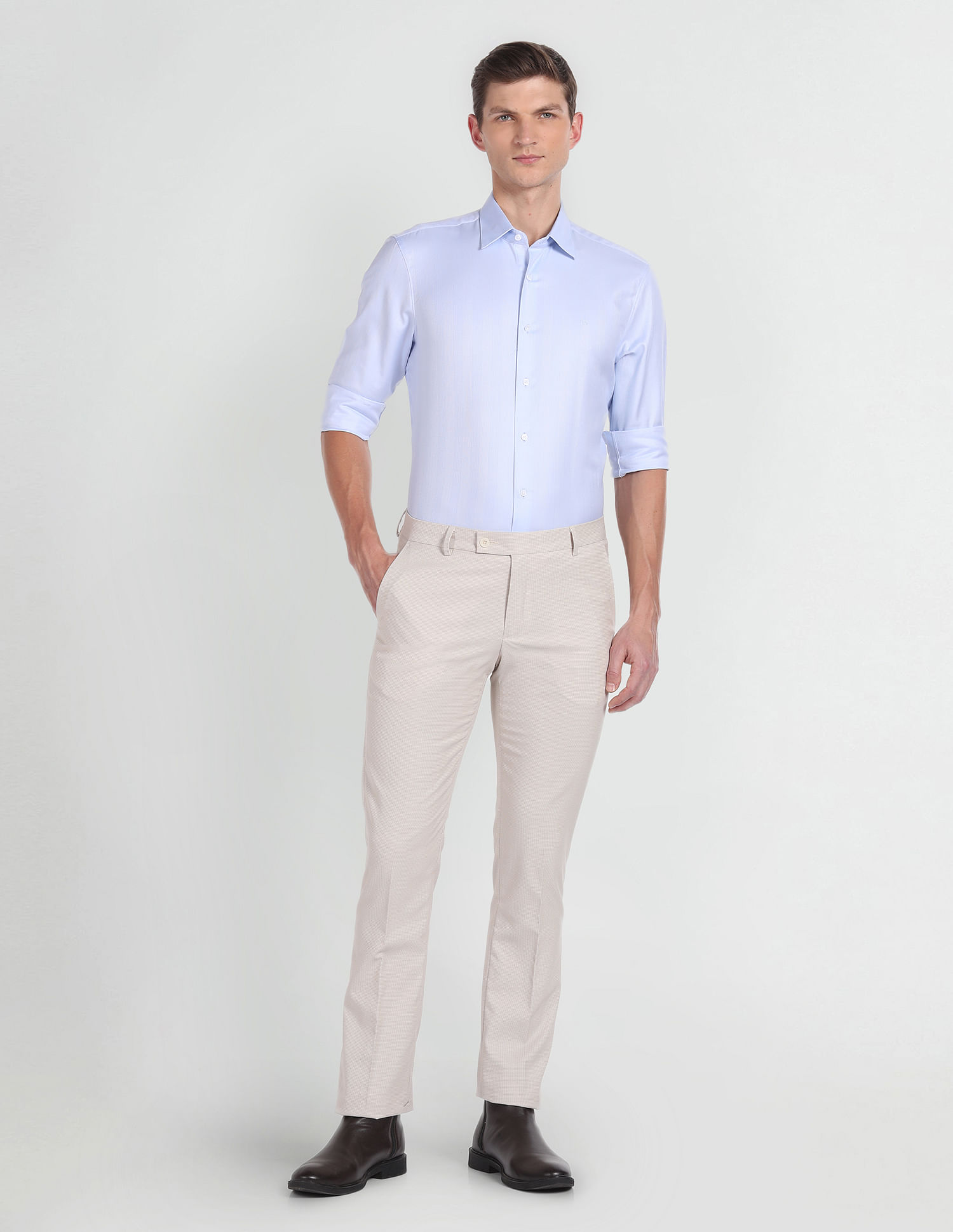 Arrow Patterned Dobby Tailored Fit Shirt