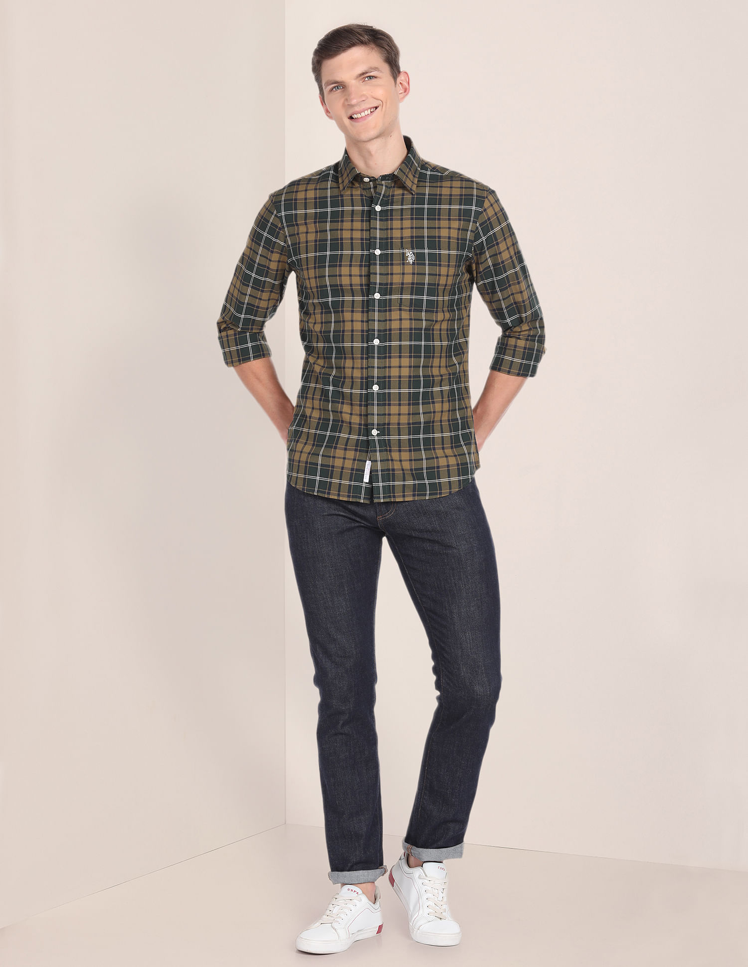 U.S. Polo Assn. Tartan Check Dobby Tailored Shirt