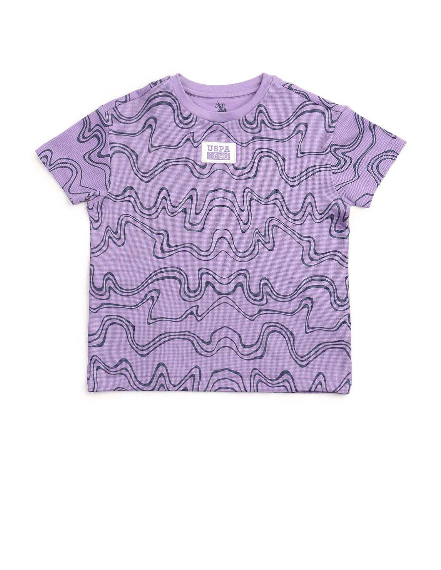 U.S. Polo Assn. Kids Boys Abstract Printed Regular Fit T-Shirt