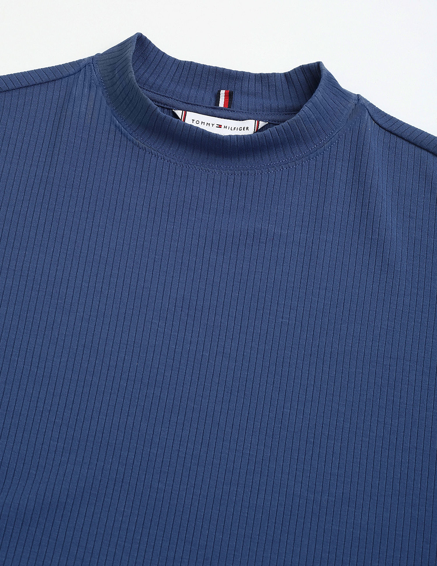 Tommy Hilfiger Ribbed Mock Neck Midi Dress