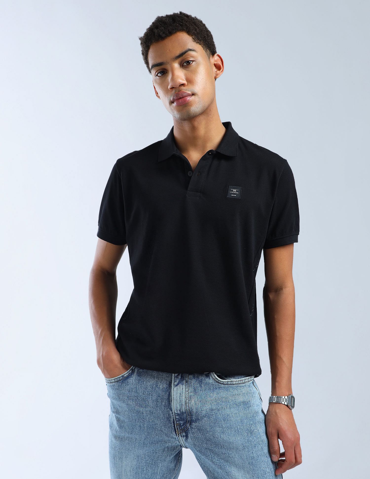 Flying Machine Solid Pure Cotton Essentials Polo Shirt