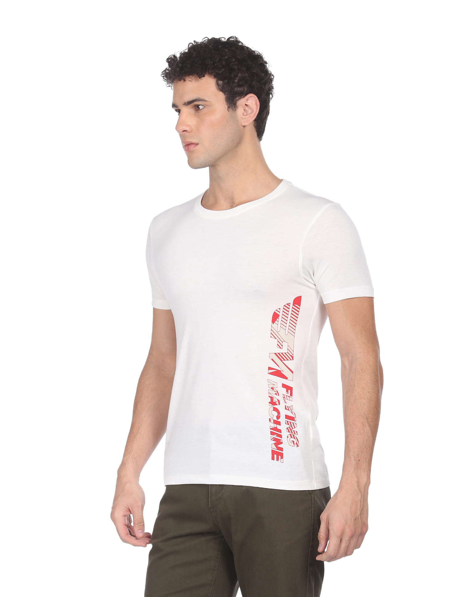 Buy Flying Machine Crew Neck Brand Print T-Shirt - NNNOW.com