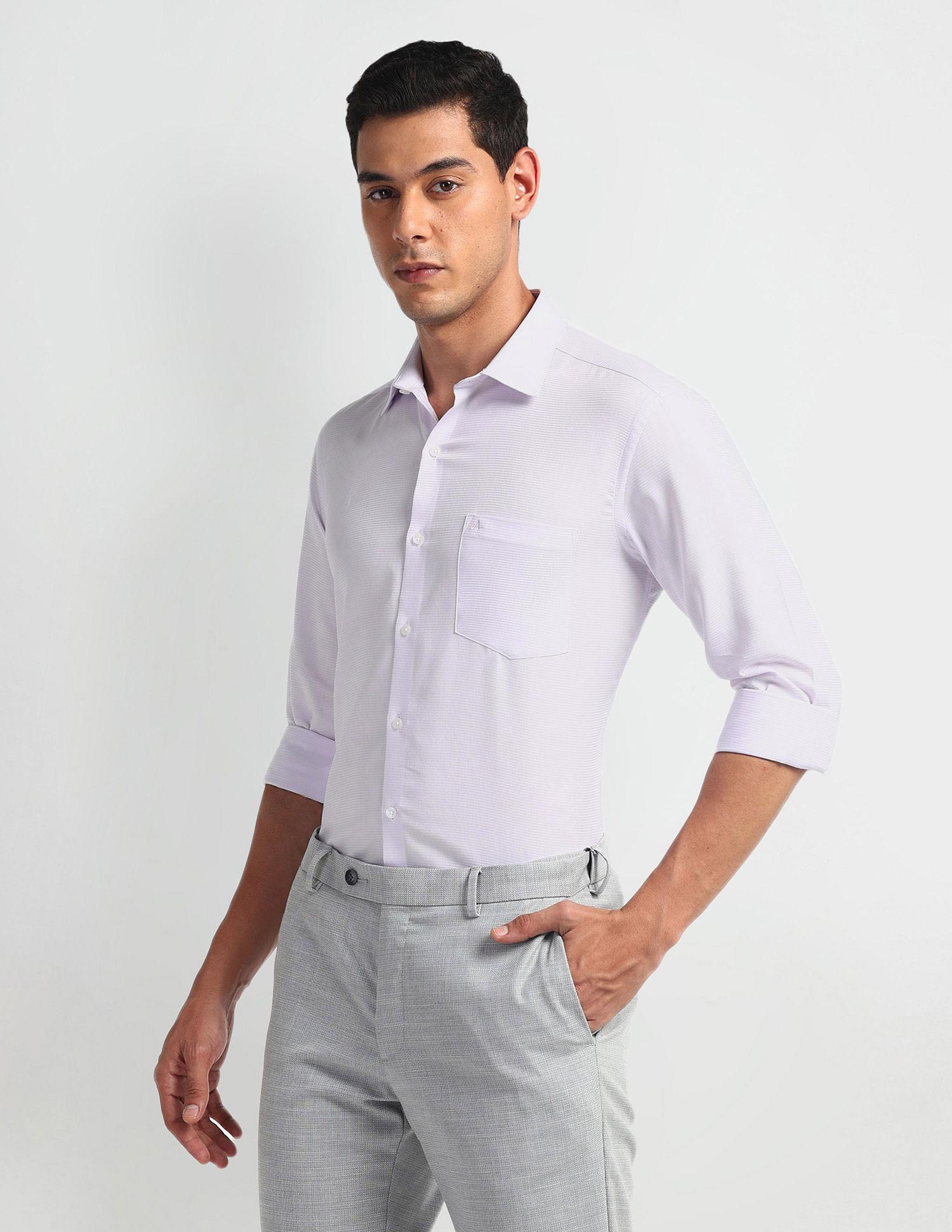 Arrow Horizontal Stripe Slim Fit Shirt