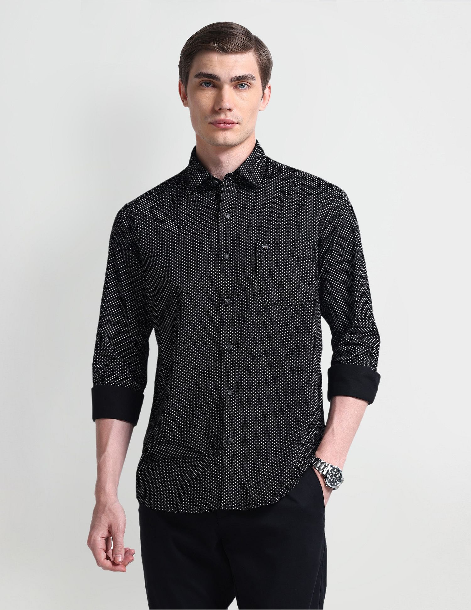 Arrow Sport Geometric Print Twill Shirt