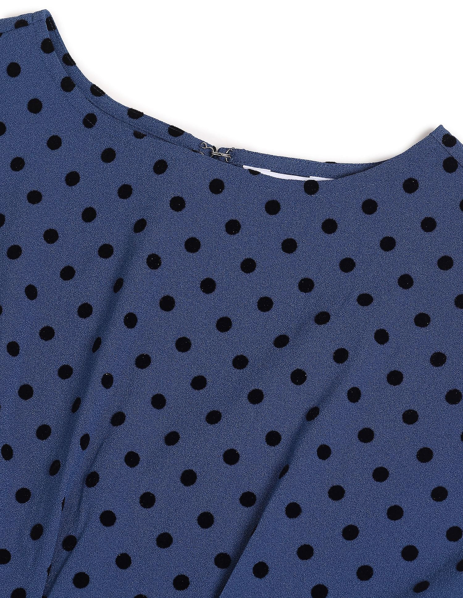 U.S. Polo Assn. Women Round Neck Polka Dot Print Dress