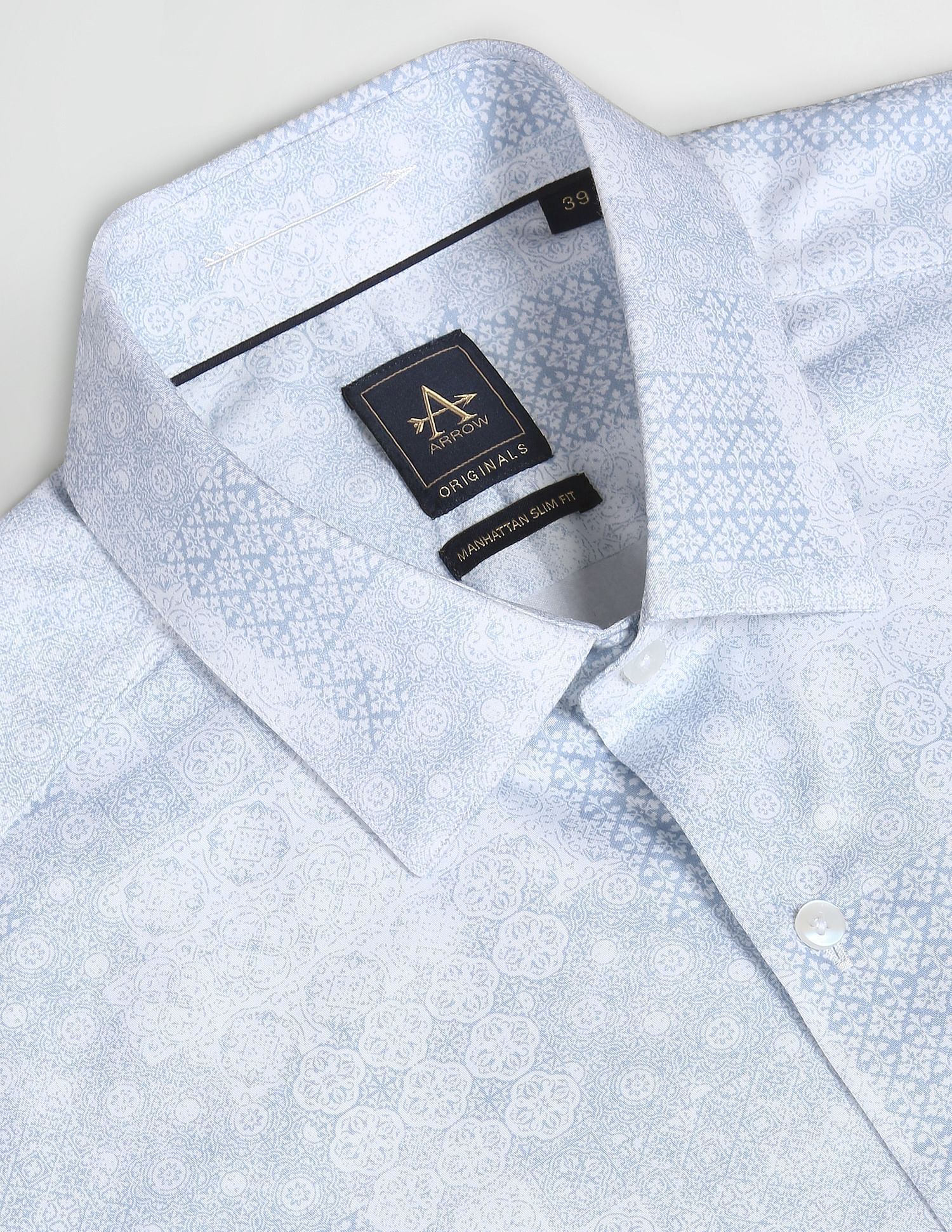 Arrow Geometric Print Sateen Formal Shirt