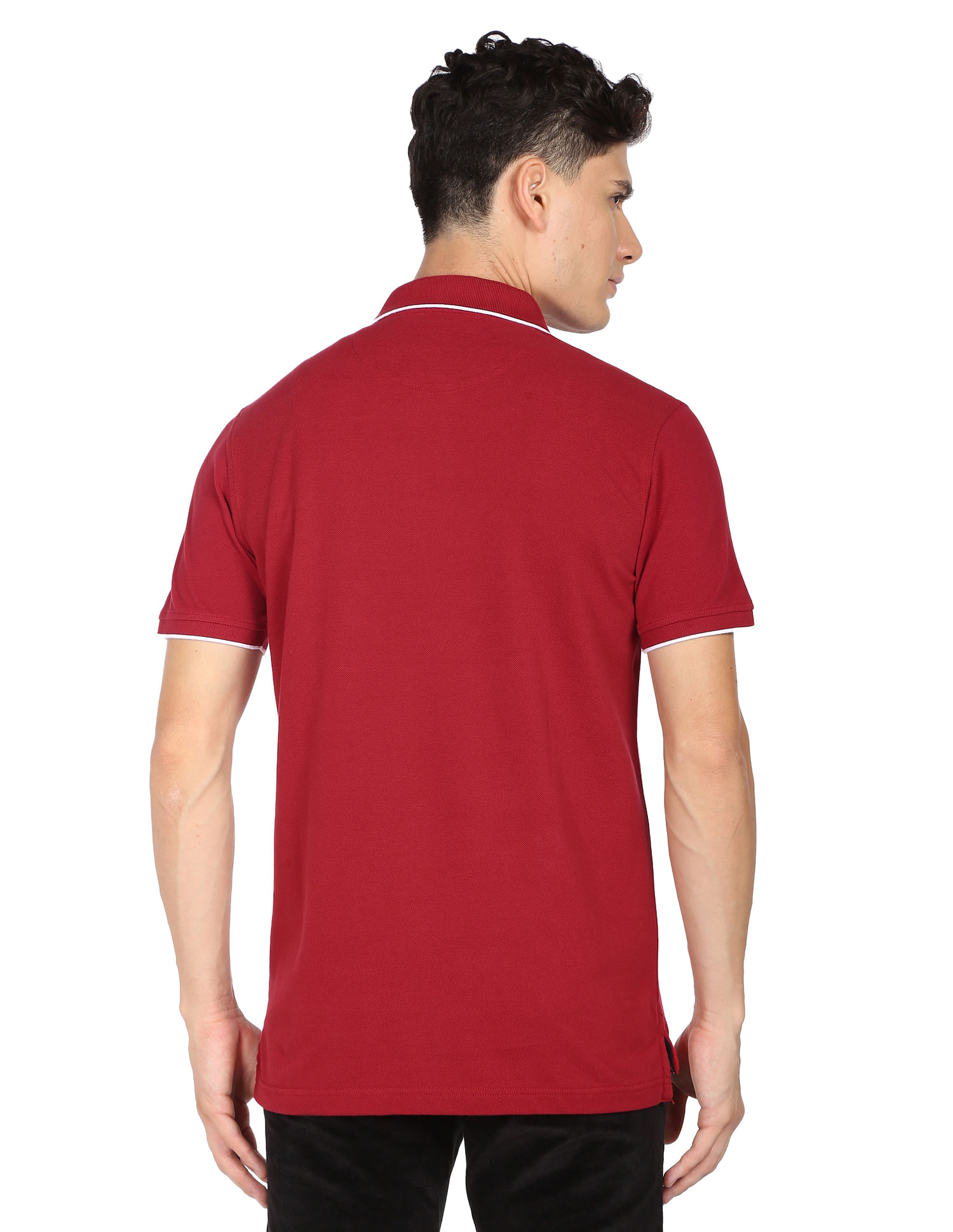 Louis Philippe Men Red Solid Collar Neck Polo T-Shirt: Buy Louis Philippe  Men Red Solid Collar Neck Polo T-Shirt Online at Best Price in India