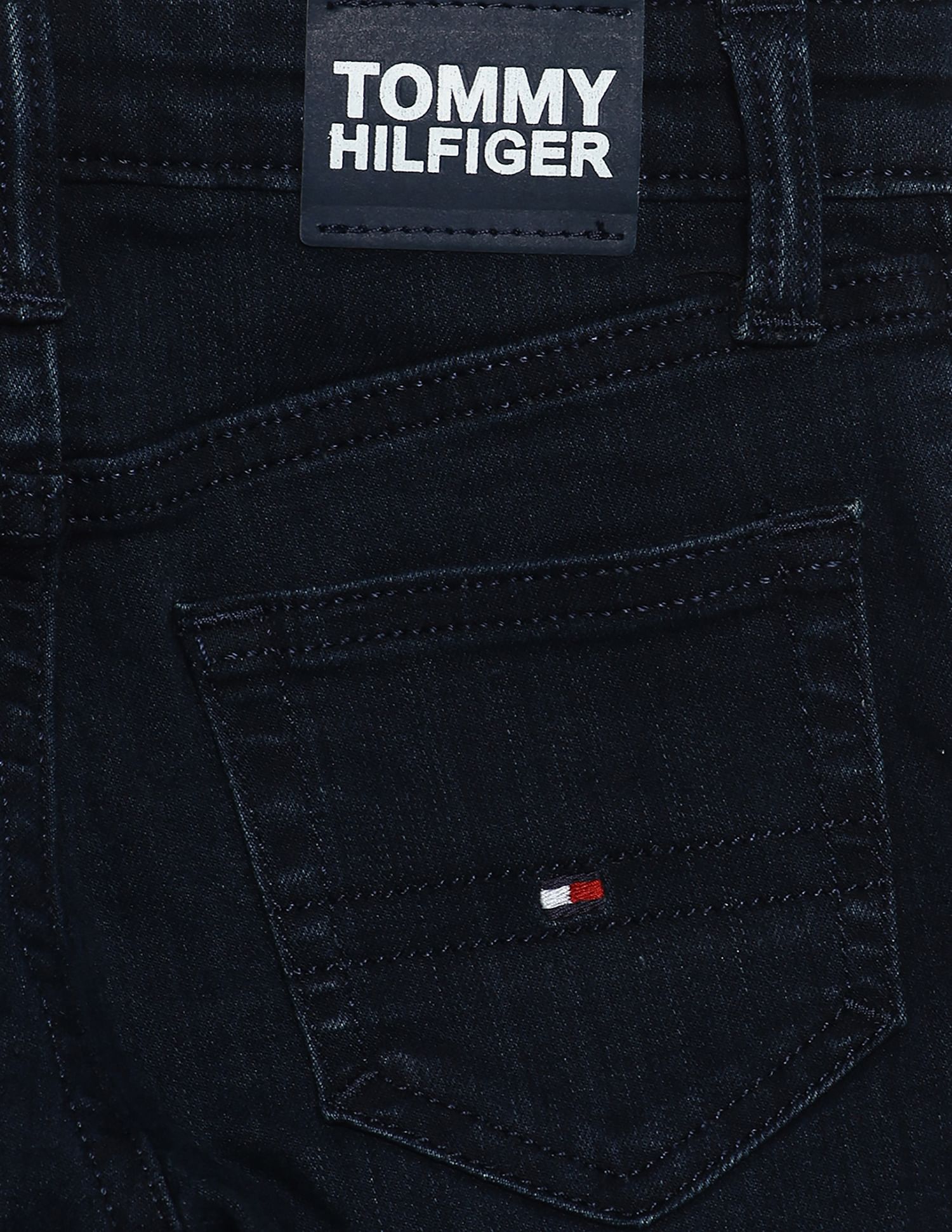 Tommy Hilfiger Kids Mid Rise Rinsed Crest Shorts