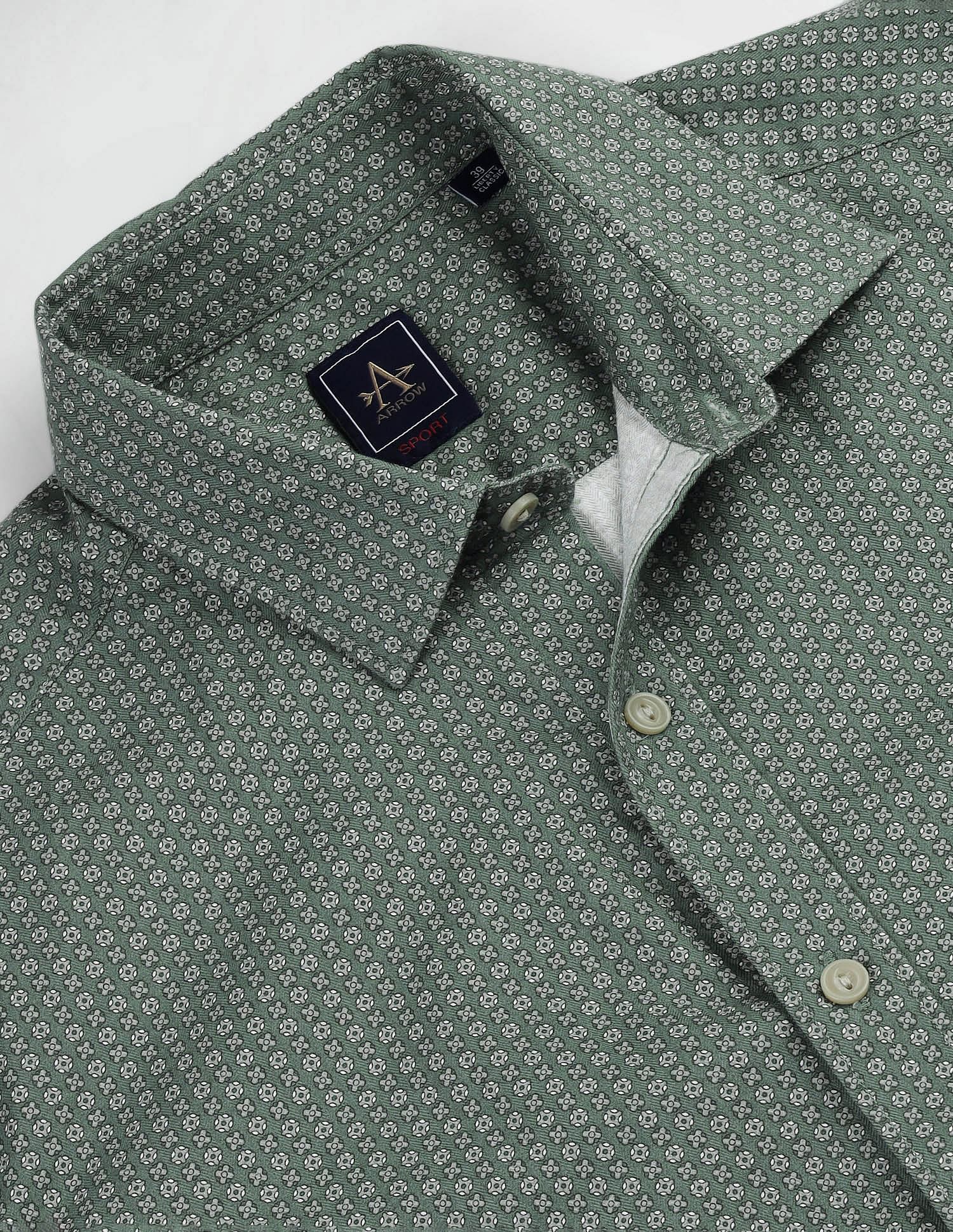 Arrow Sports Point Collar Cotton Shirt