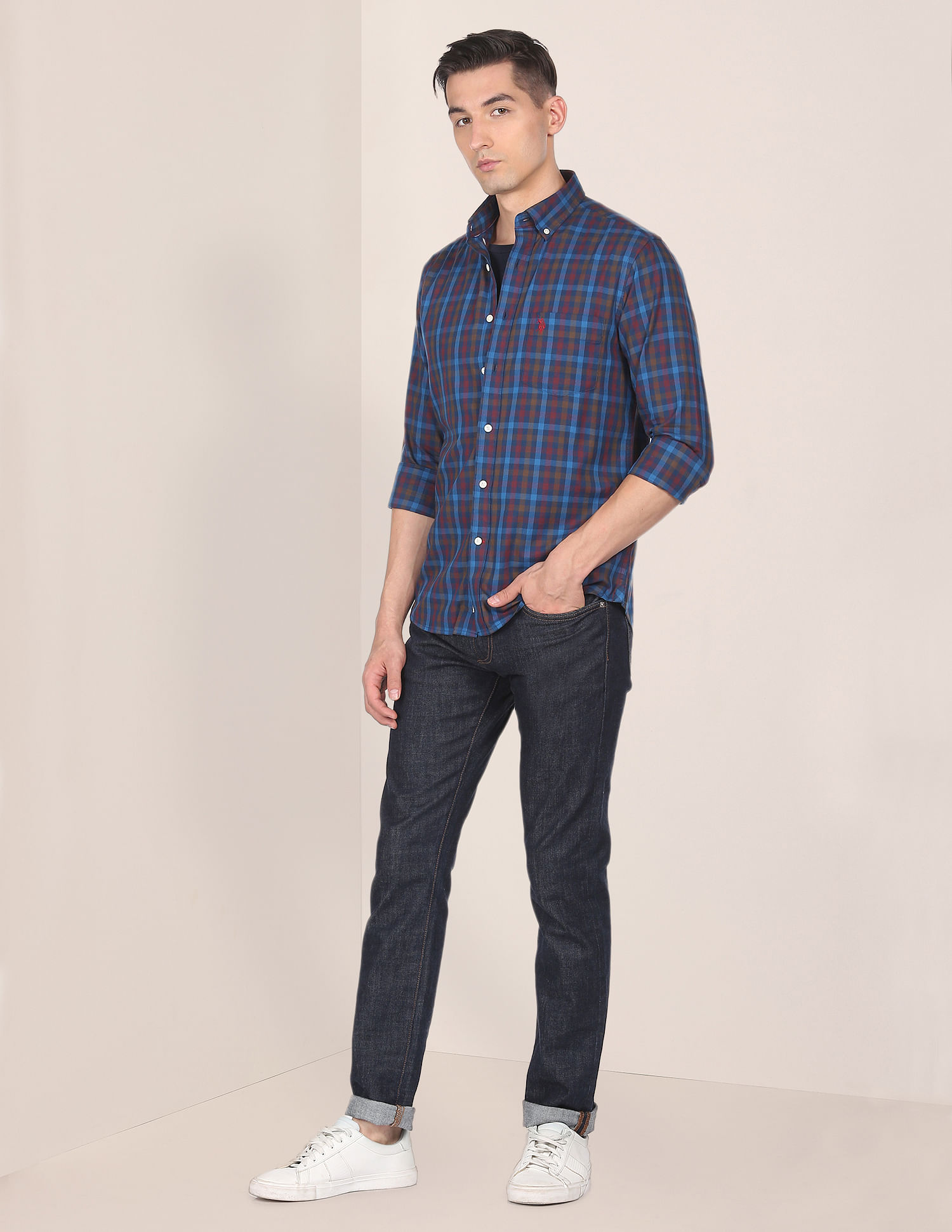 U.S. Polo Assn. Button Down Collar Check Casual Shirt