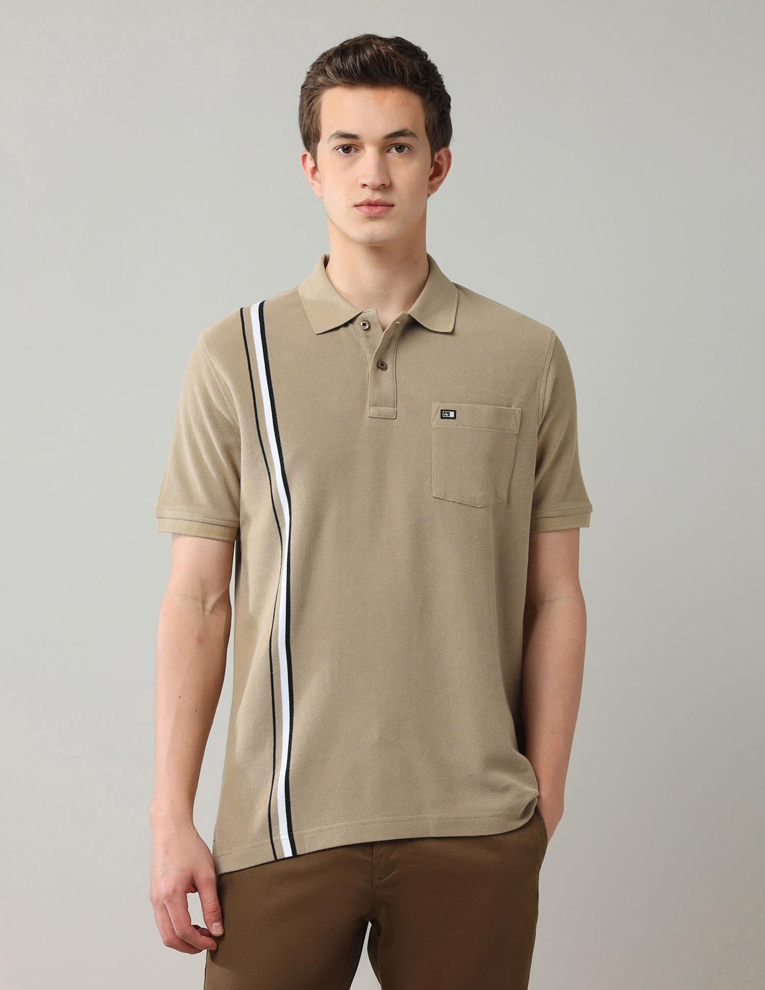 Arrow Sport Vertical Striped Regular Fit Polo Shirt