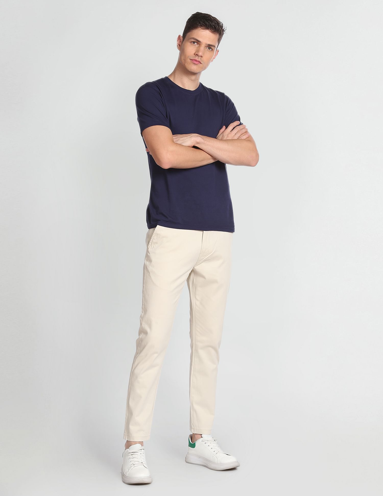 Flying Machine Slim Tapered Solid Trousers