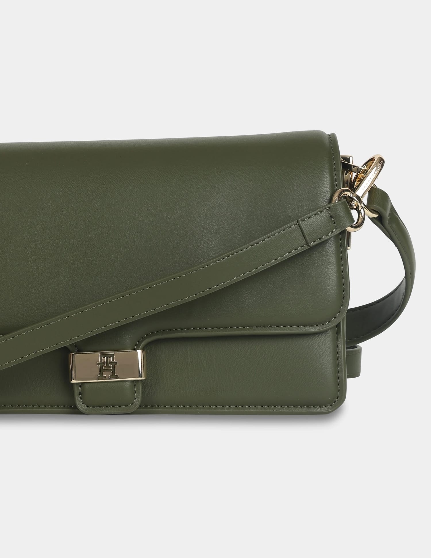 Buy Tommy Hilfiger Solid Olive Pu Shoulder Bag - NNNOW.com